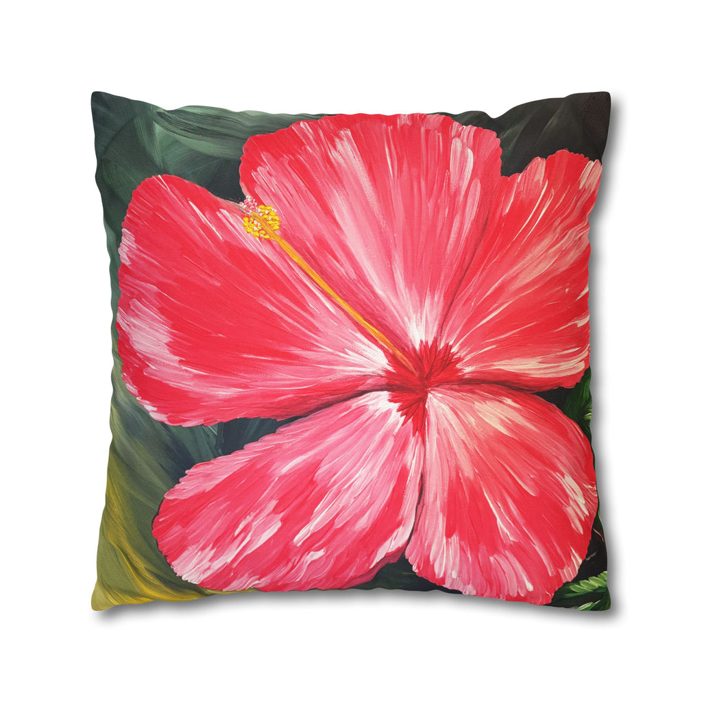 Hibiscus Hues Square Decorative Pillow Sham