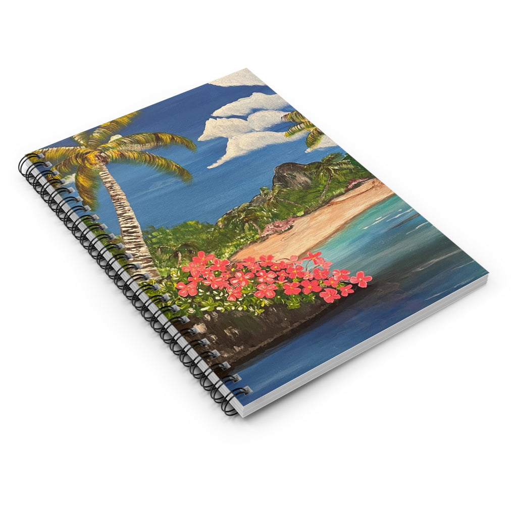 Blooming Paradise Hand-Painted Spiral Notebook