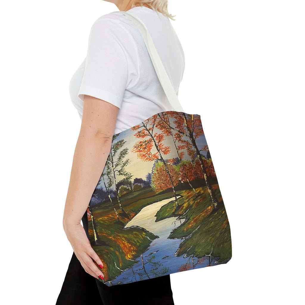 Whispering Birches Hand Painted Tote Bag
