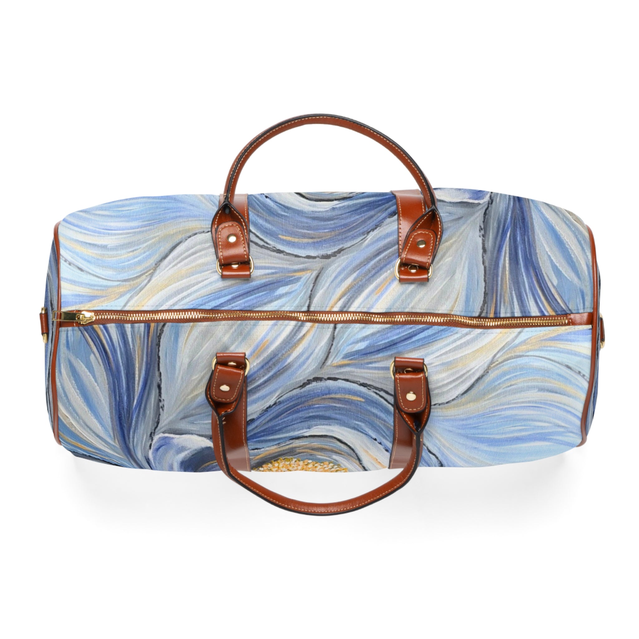 Velvet Current Weekender Bag – Waterproof Travel Duffle with Artistic Flower Print
