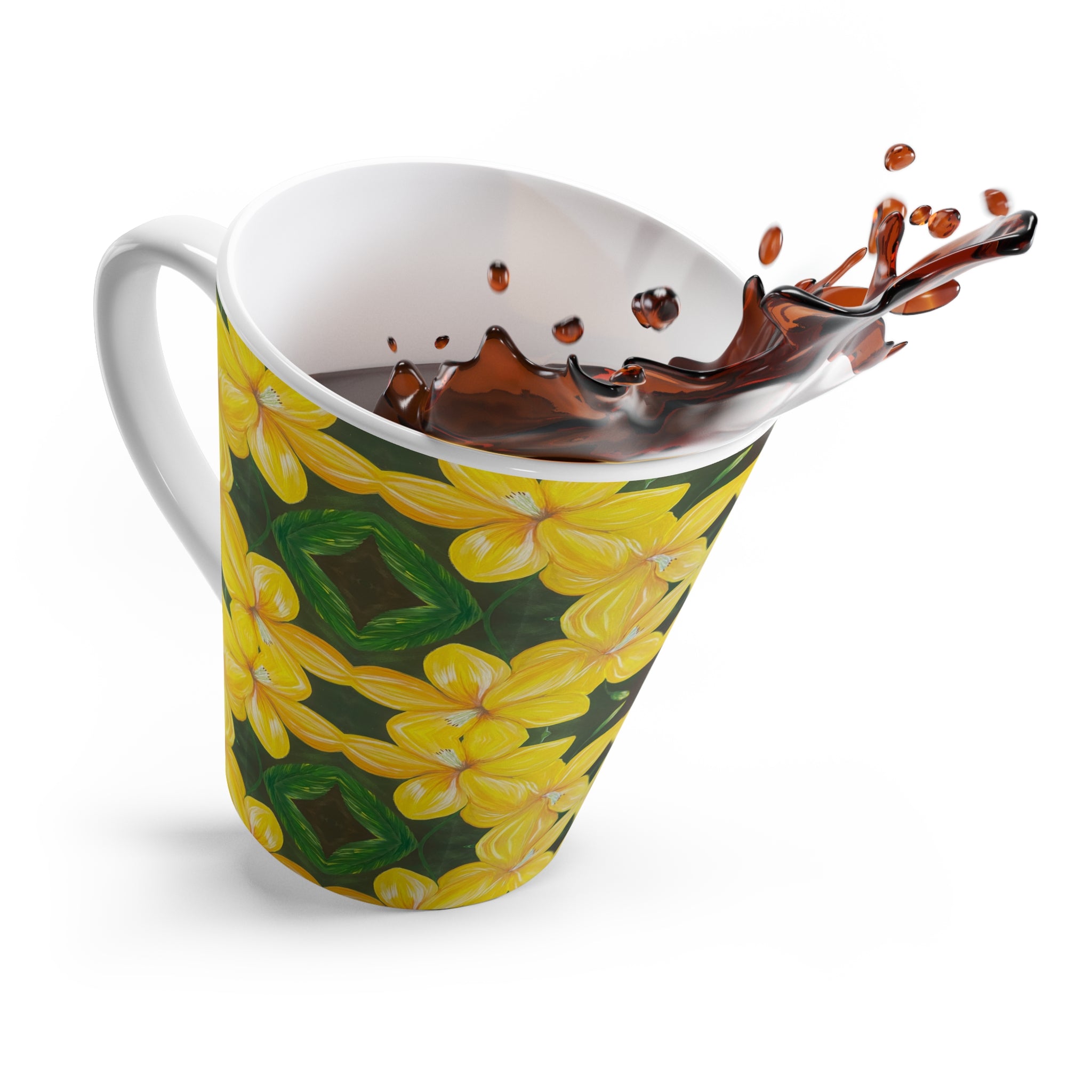Golden Bloom Latte Mug