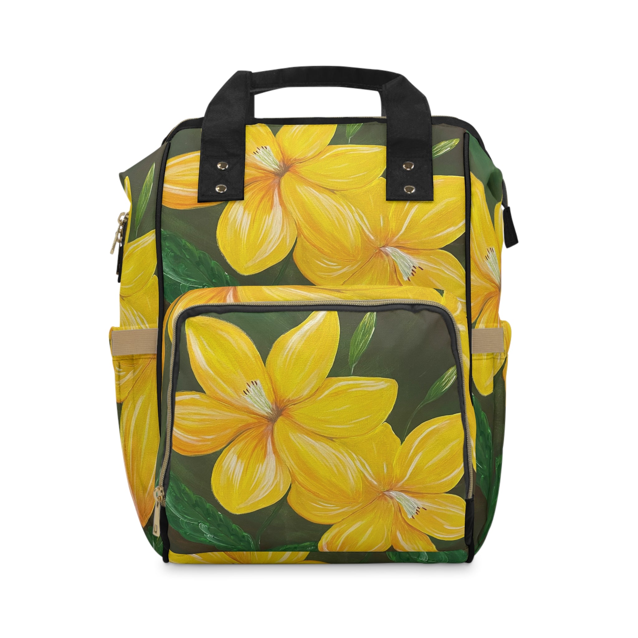 Golden Bloom Multifunctional Backpack