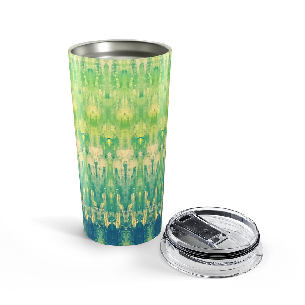Hues of Heritage 20oz Green Teal Tie-Dye Stainless Tumbler — Insulated Travel Cup