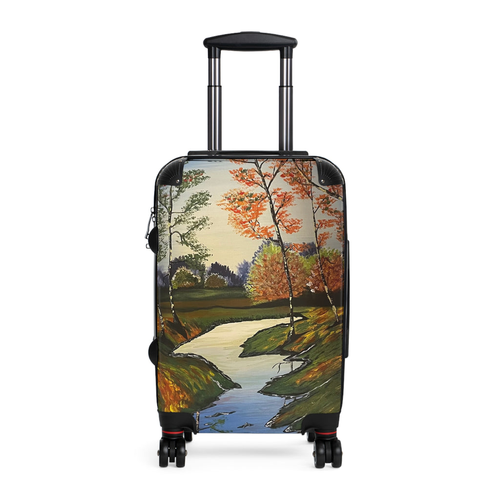 Whispering Birches Handprinted Colorful Suitcase