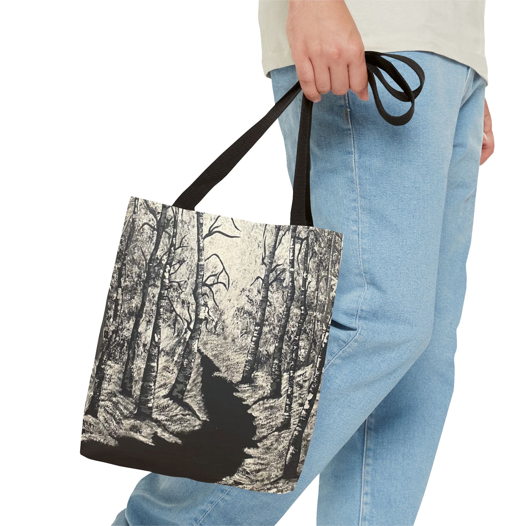 Silver Shadows Hand Painted Tote Bag
