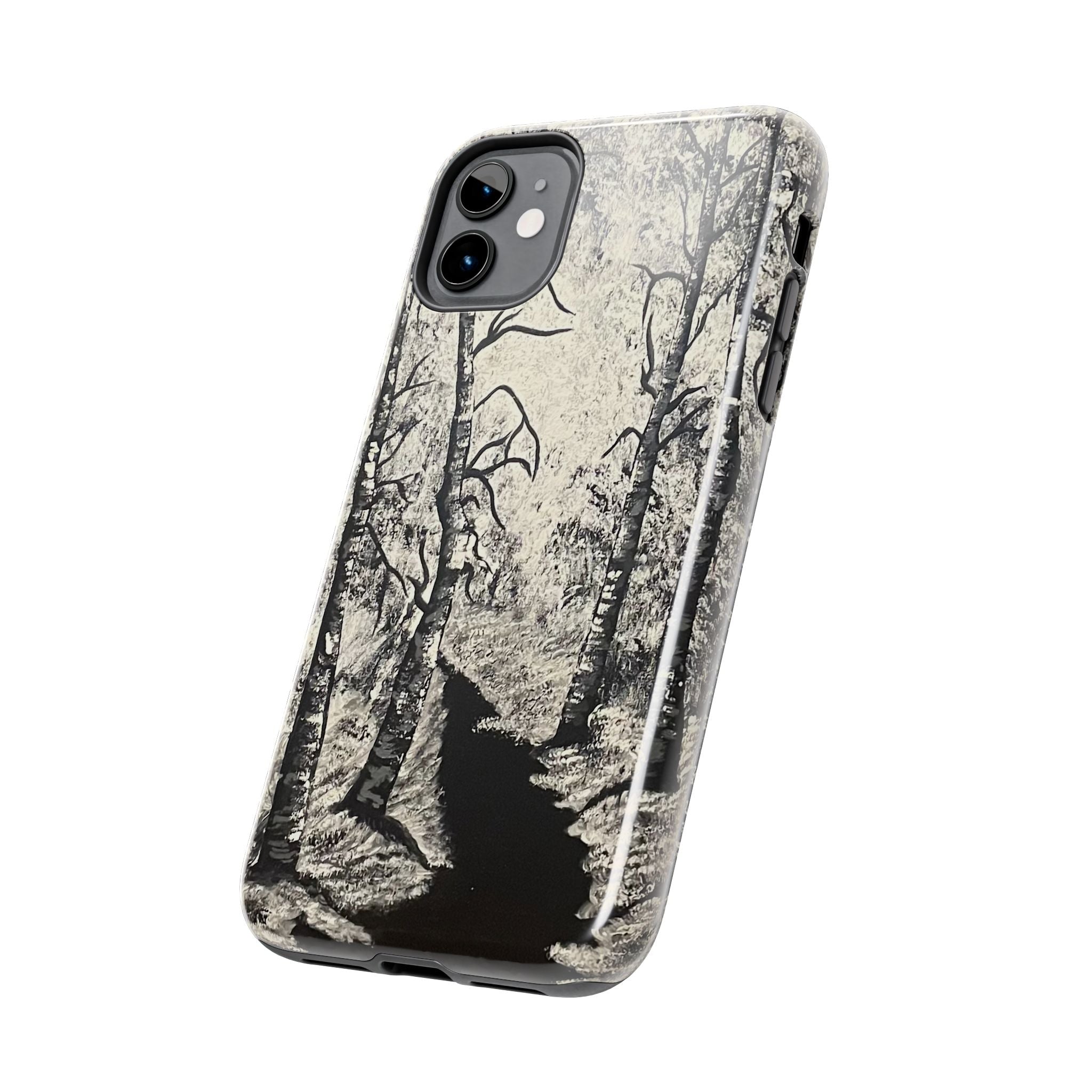 Silver Shadows Phone Case - Hand Painted Unique Designs