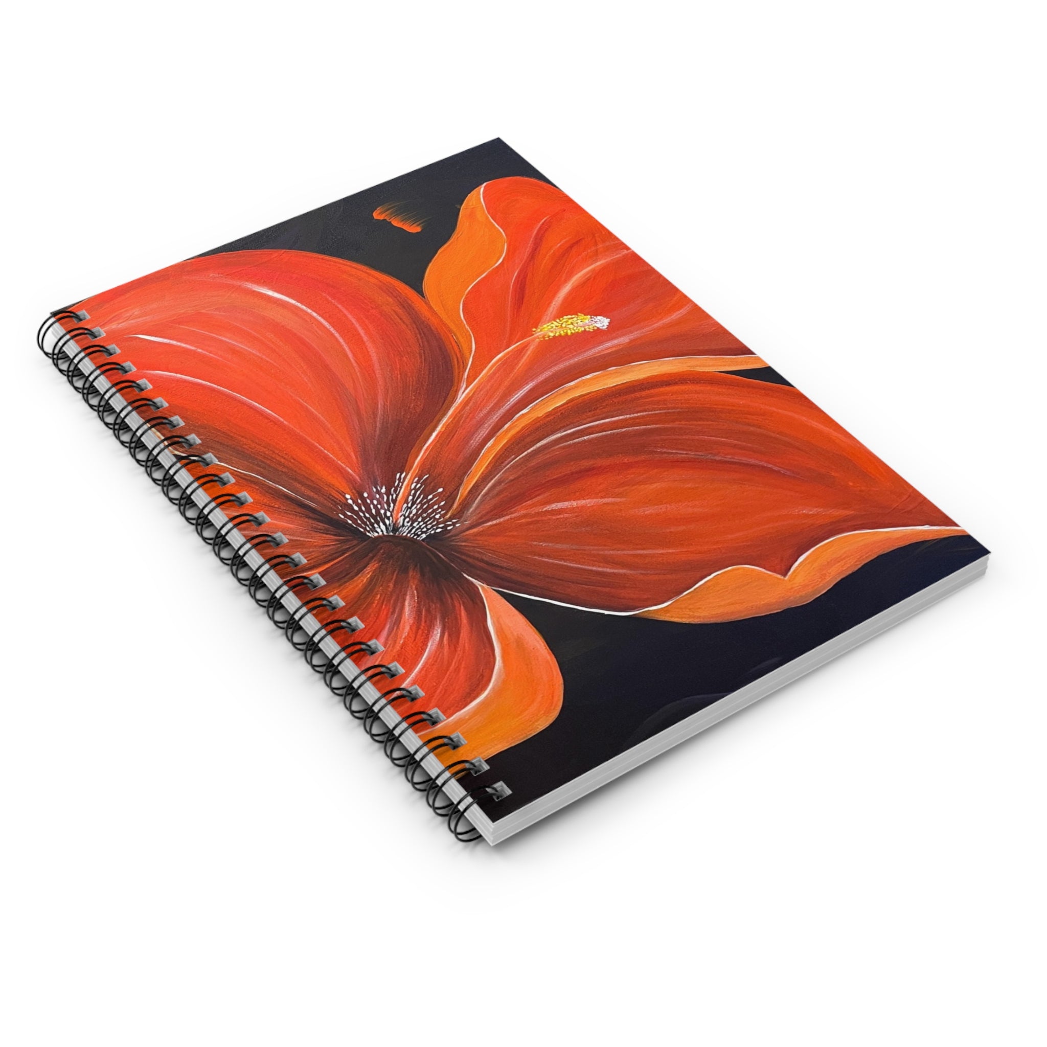 Scarlet Veil Hand-Painted Spiral Notebook
