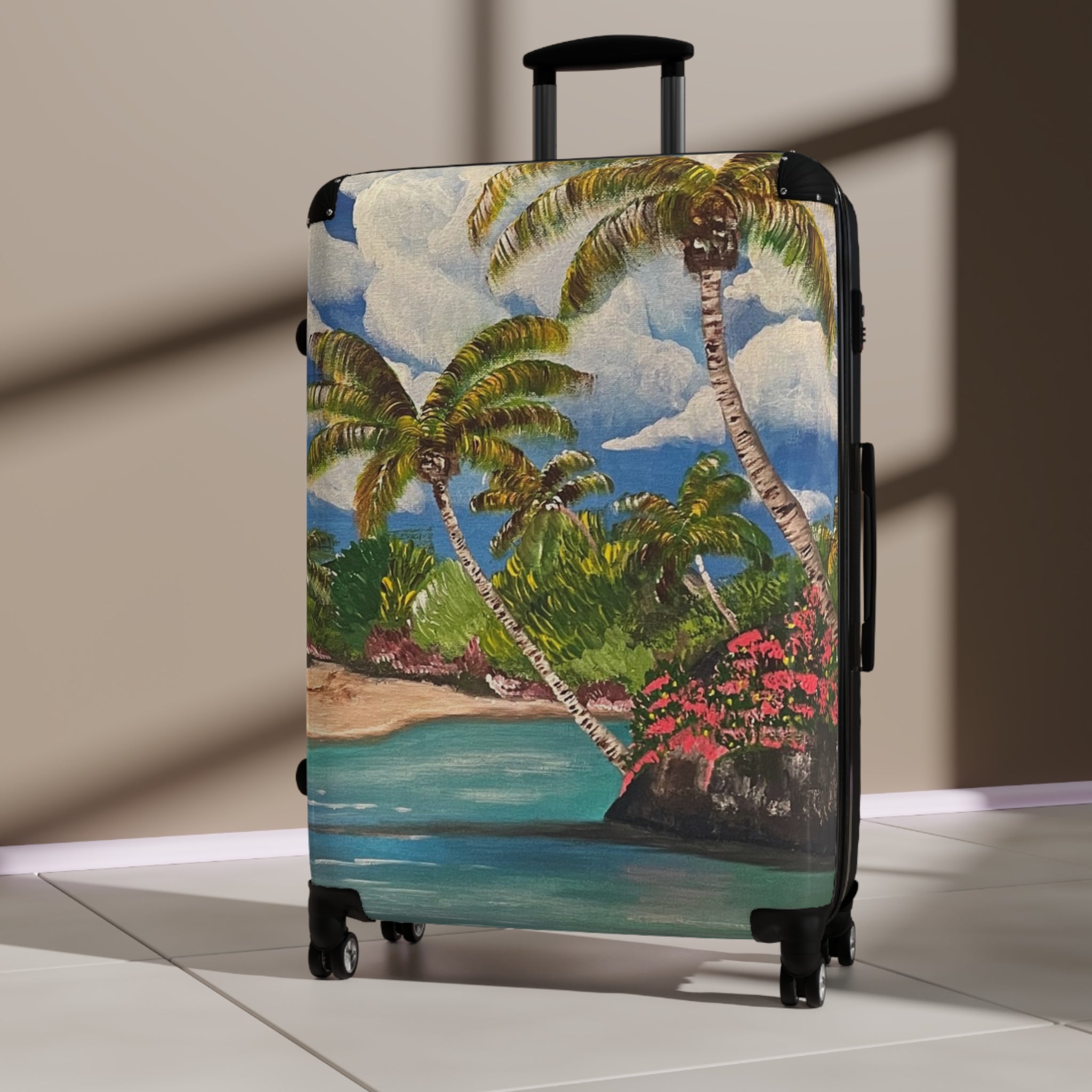 Blooming Paradise Handprinted Colorful Suitcase
