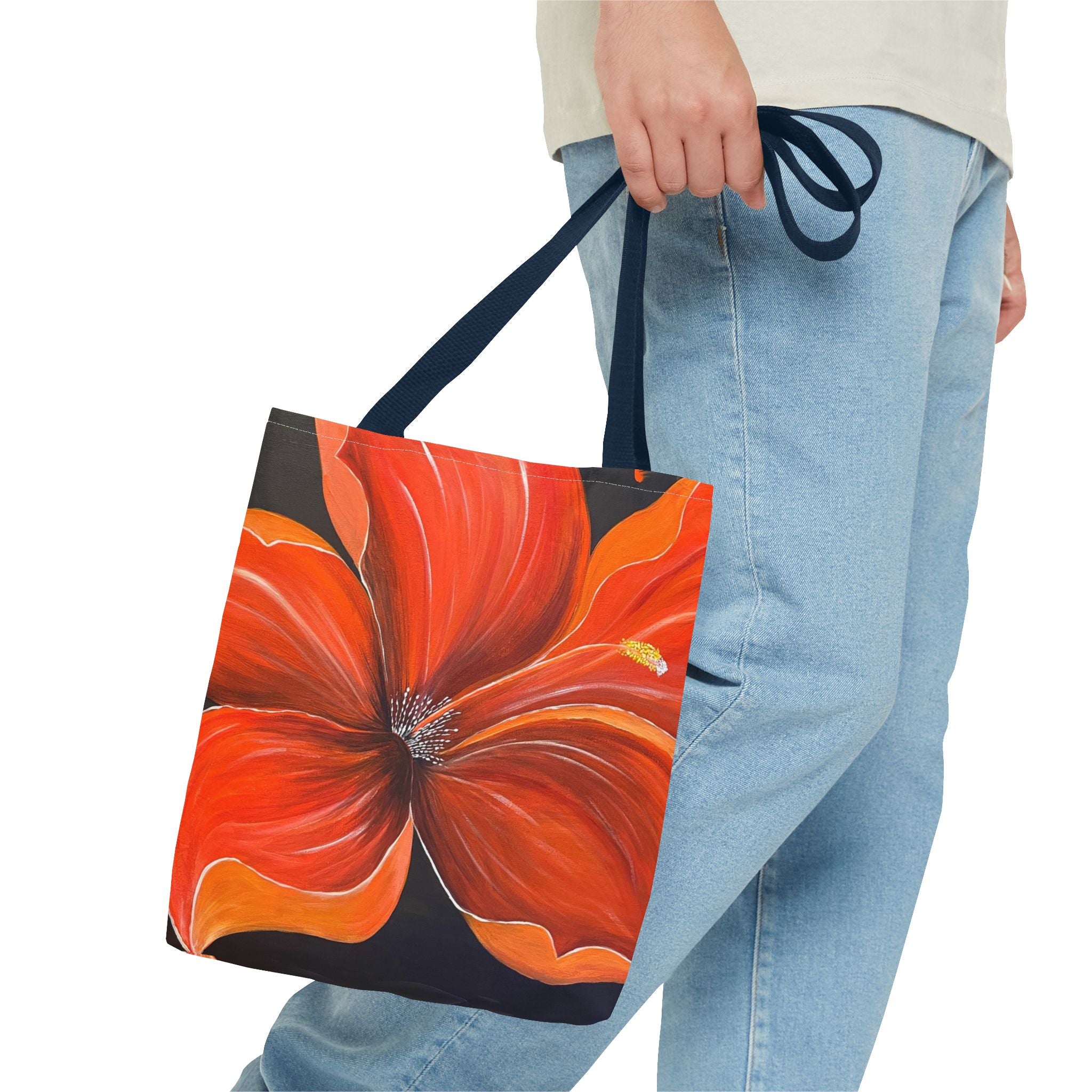 Scarlet Veil Hand Painted Tote Bag