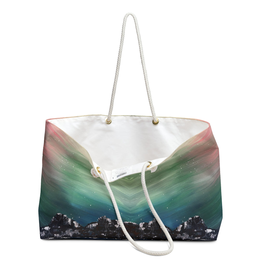 North Sky Tote Bag with Hand Painted Designs