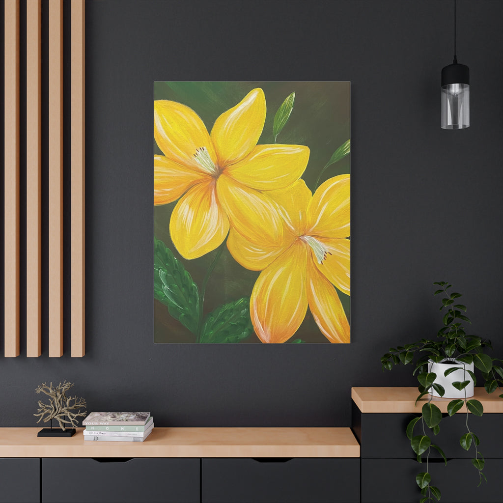 Golden Bloom Canvas Wall Art