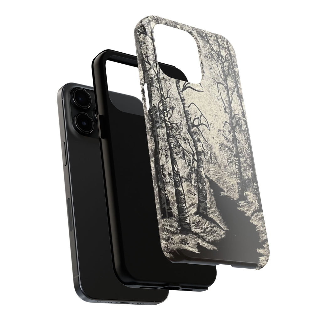 Silver Shadows Phone Case - Hand Painted Unique Designs