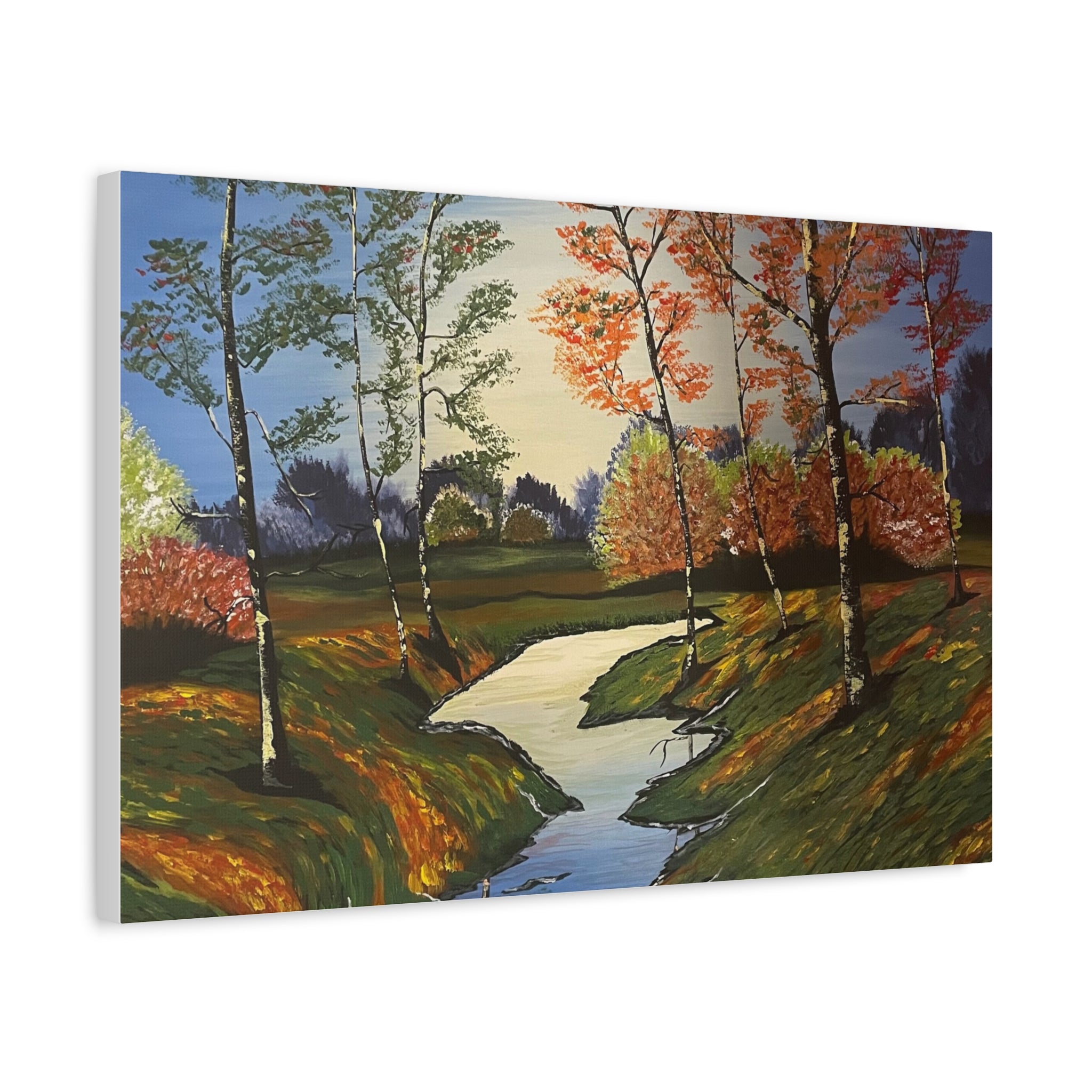 Whispering Birches Abstract Art Canvas - Contemporary Wall Decor