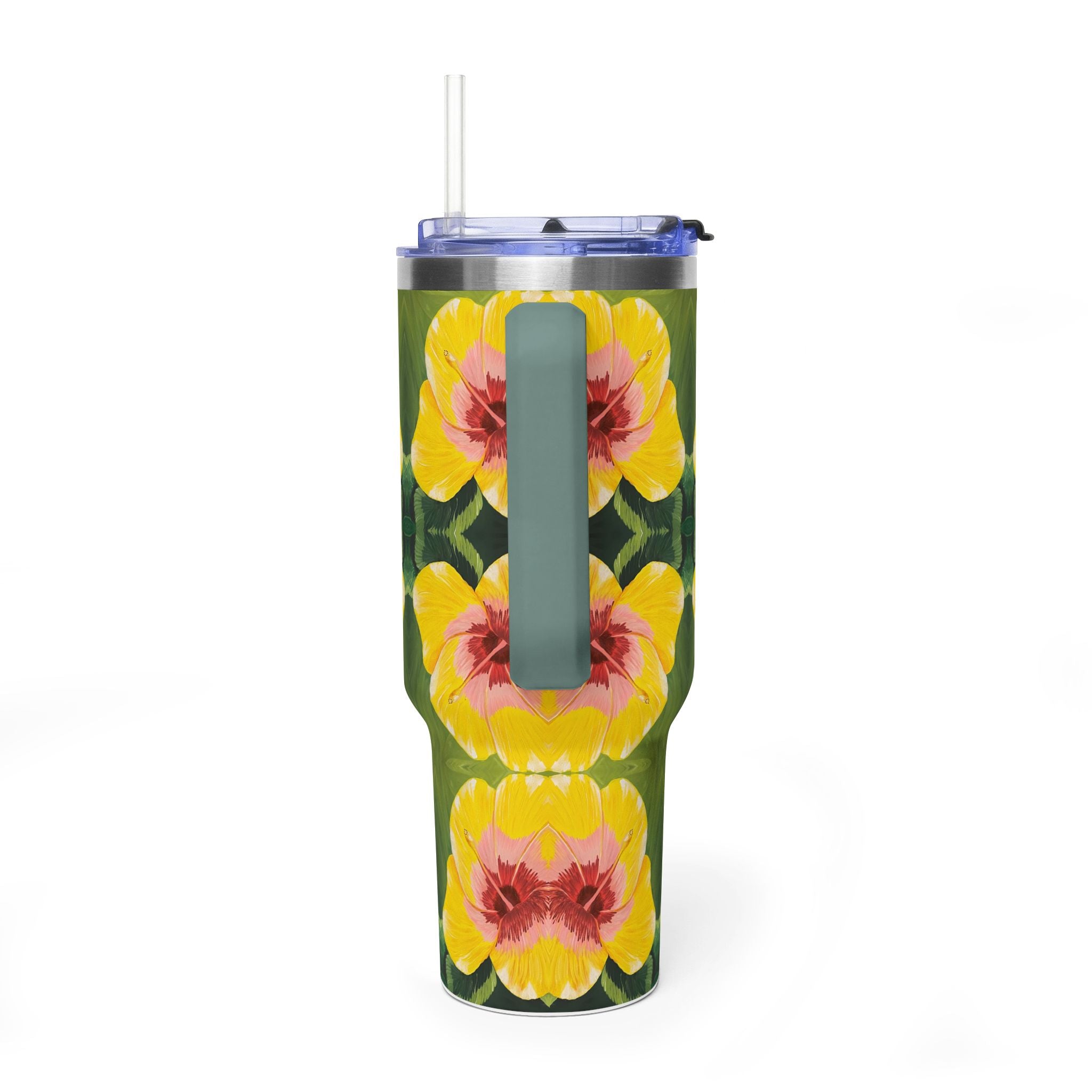 Blushing Sunrise 40oz  Vacuum Tumbler — Insulated Travel Mug with Straw
