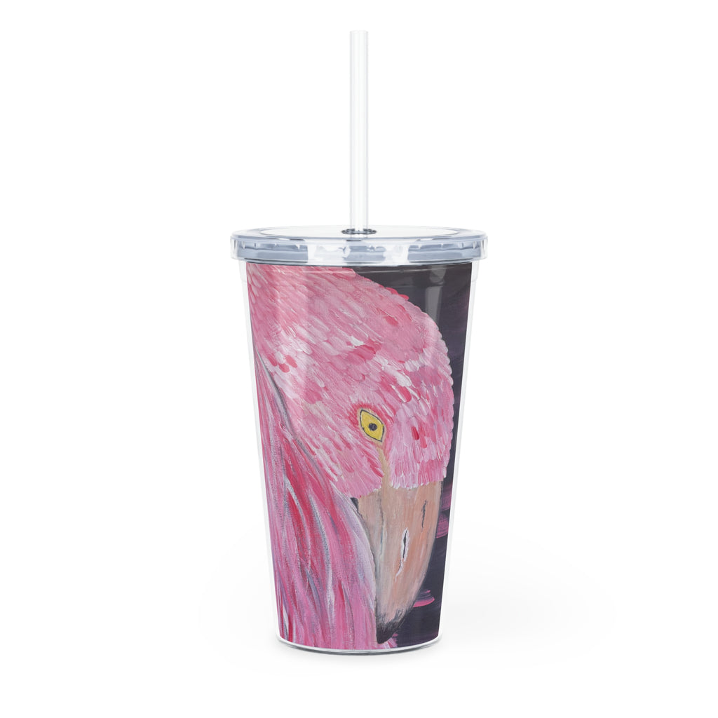 Feathered Grace Tumbler with Straw - Hand Painted Designs