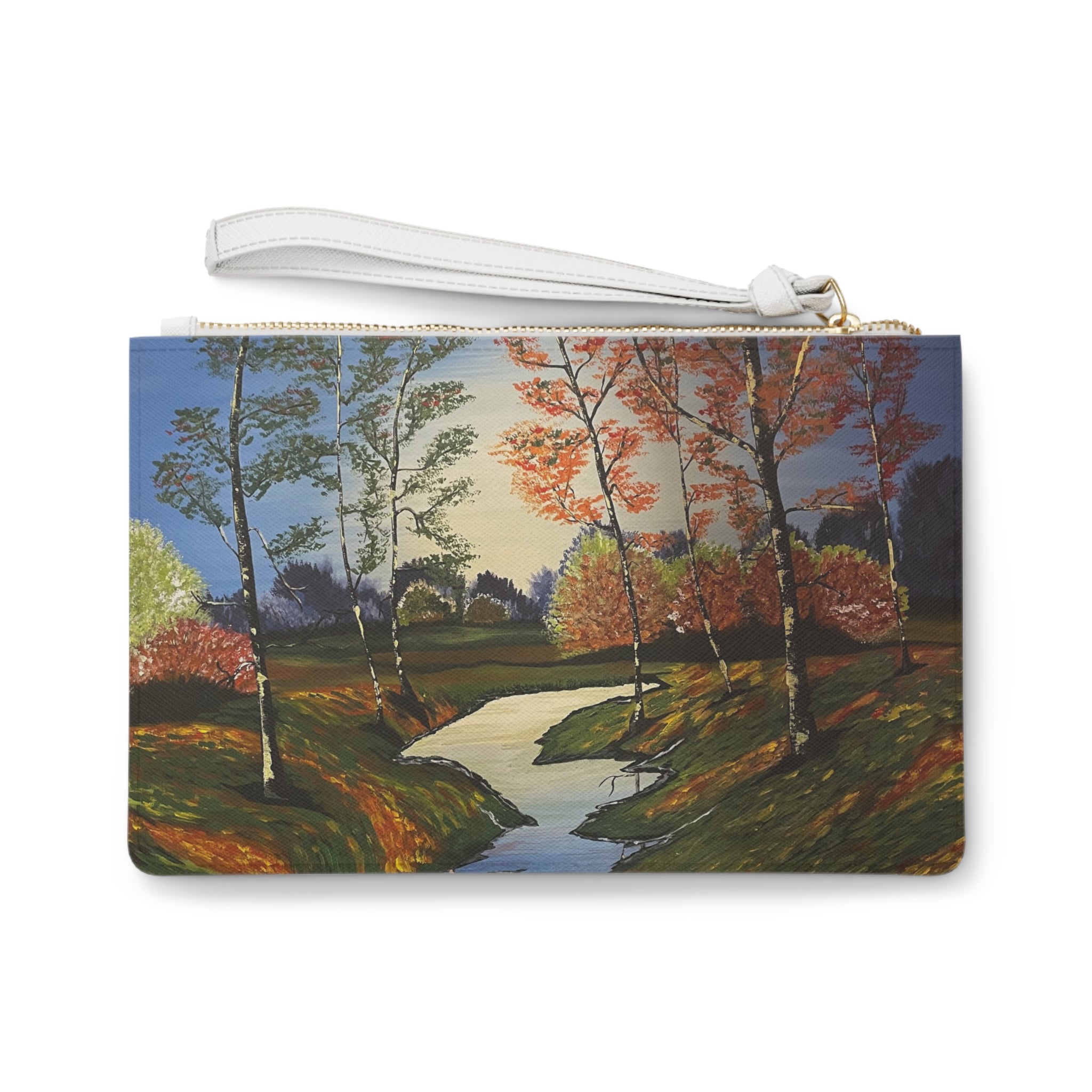Whispering Birches Clutch Bag - Hand Painted Custom Makeup Bags