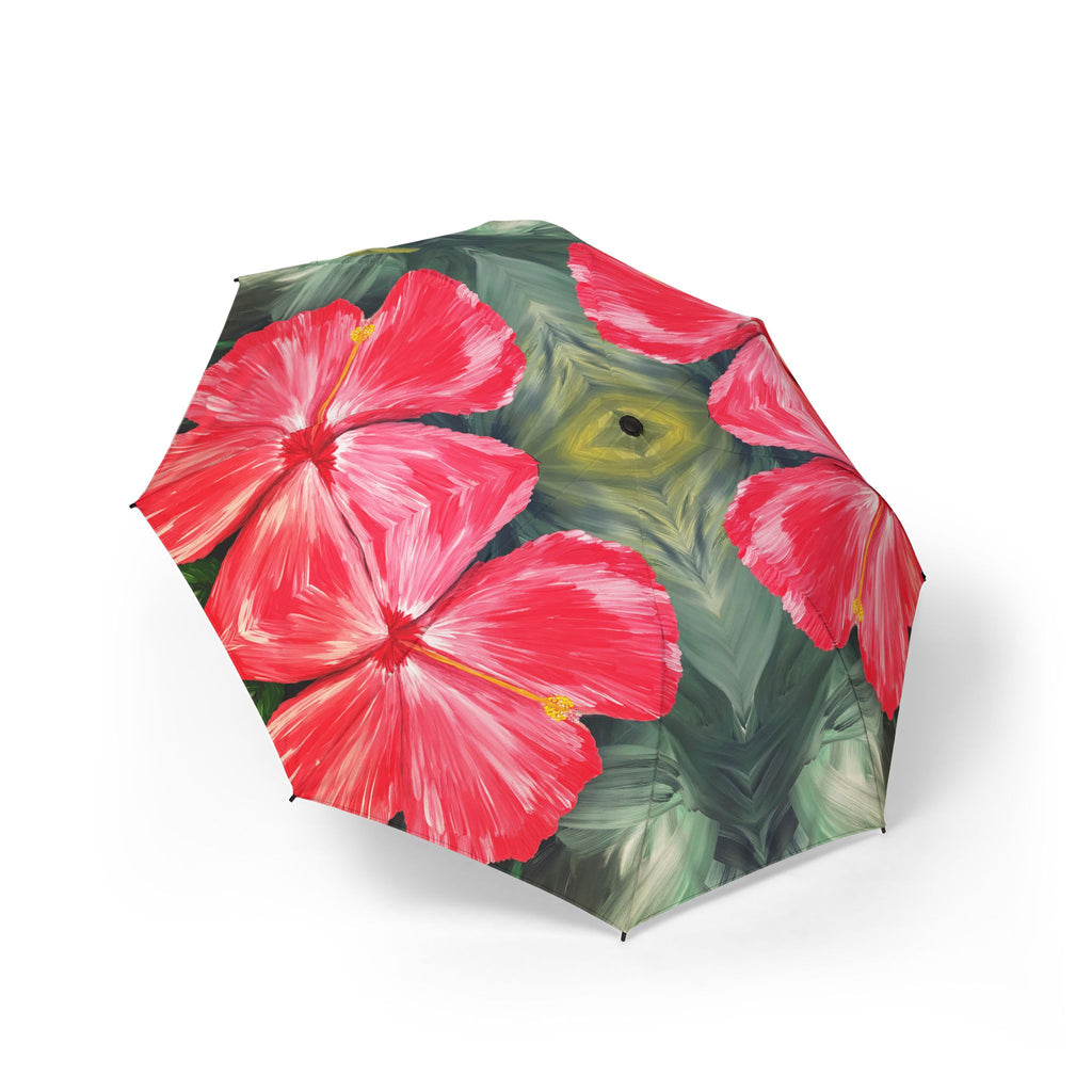 Hibiscus Hues Semi-Automatic Foldable Umbrella