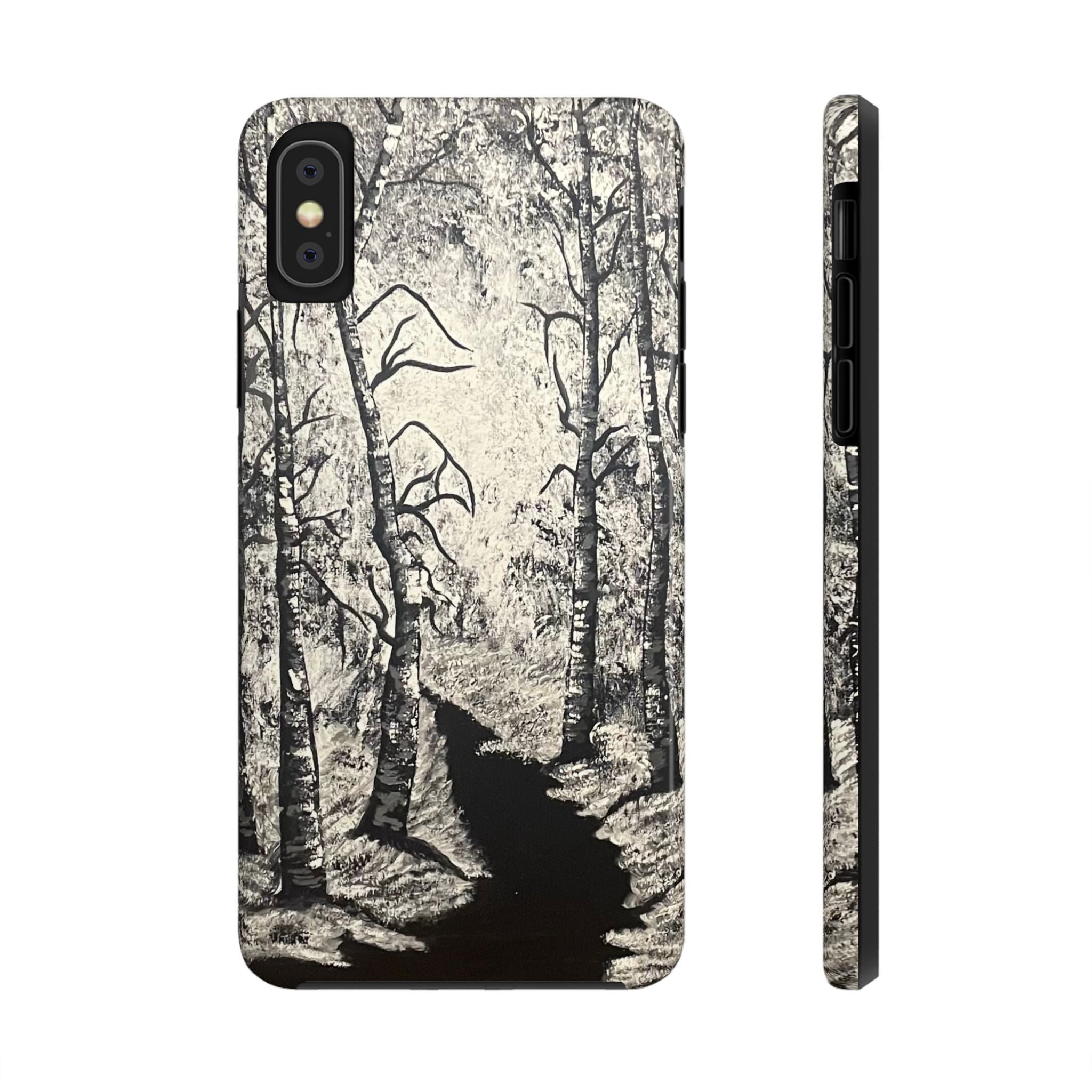 Silver Shadows Phone Case - Hand Painted Unique Designs