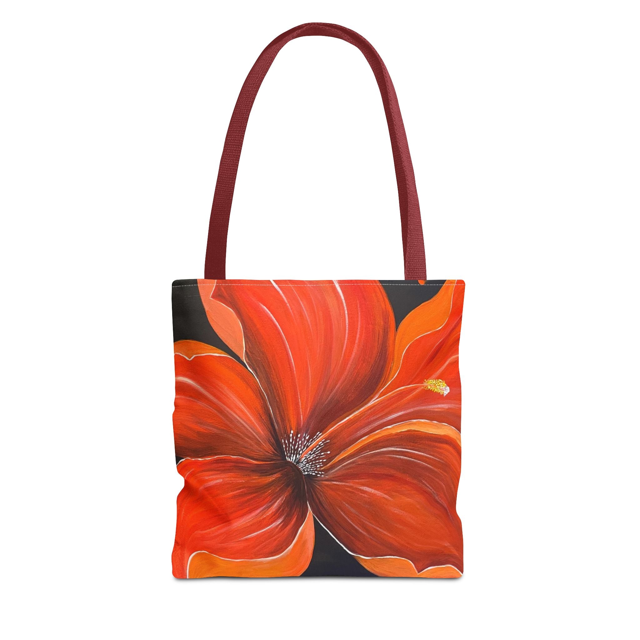 Scarlet Veil Hand Painted Tote Bag