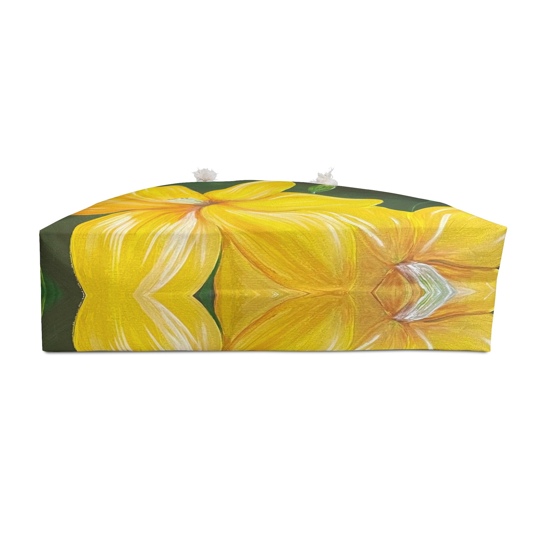 Golden Bloom Tote Bag with Hand Painted Designs