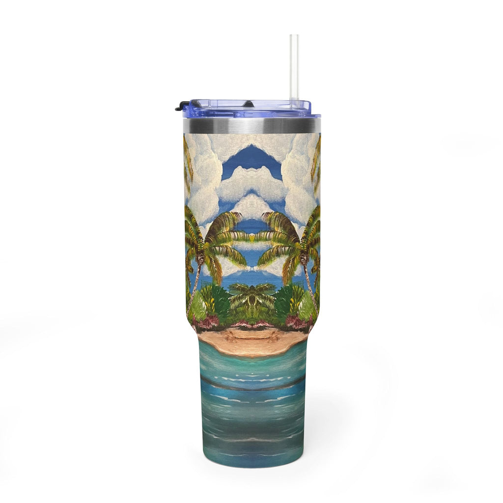 Blooming Paradise 40oz  Vacuum Tumbler — Insulated Travel Mug with Straw