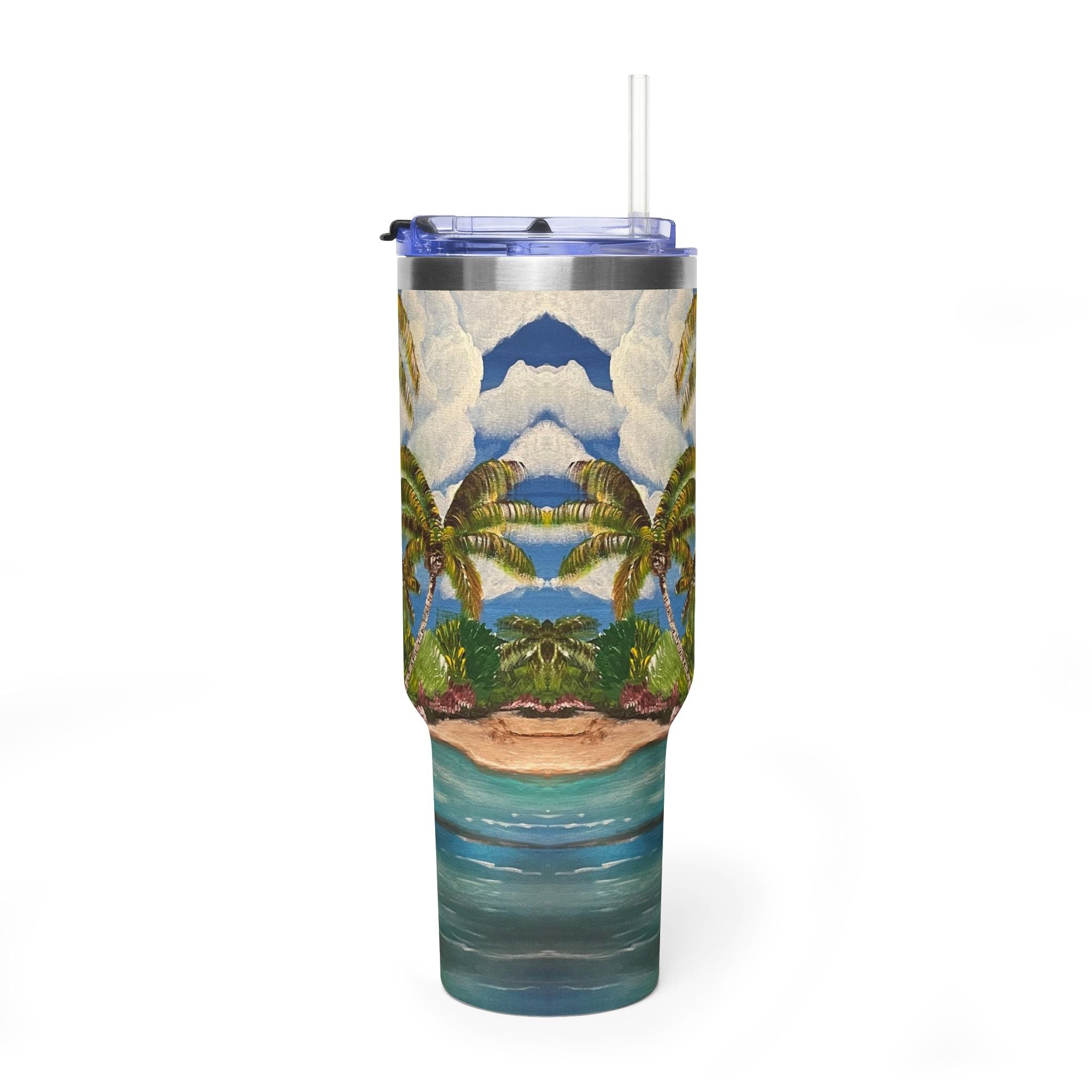 Blooming Paradise 40oz  Vacuum Tumbler — Insulated Travel Mug with Straw