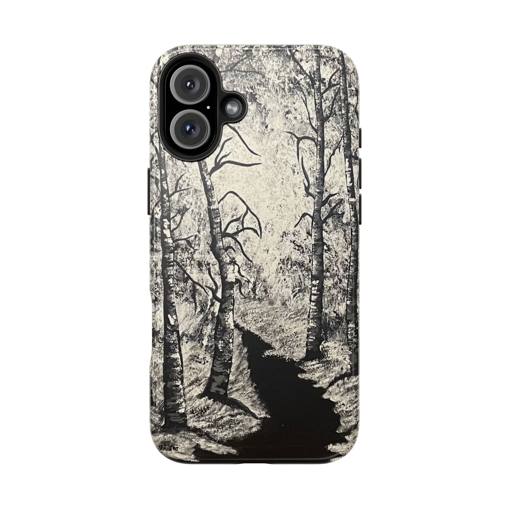 Silver Shadows Phone Case - Hand Painted Unique Designs