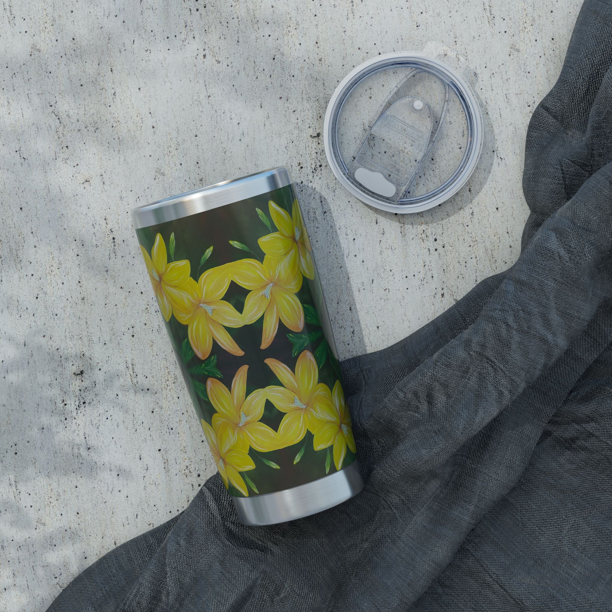 Golden Bloom Tumbler | 20oz Insulated Drinkware, Summer Travel Mug, Gift for Nature Lovers, Eco-Friendly Hydration