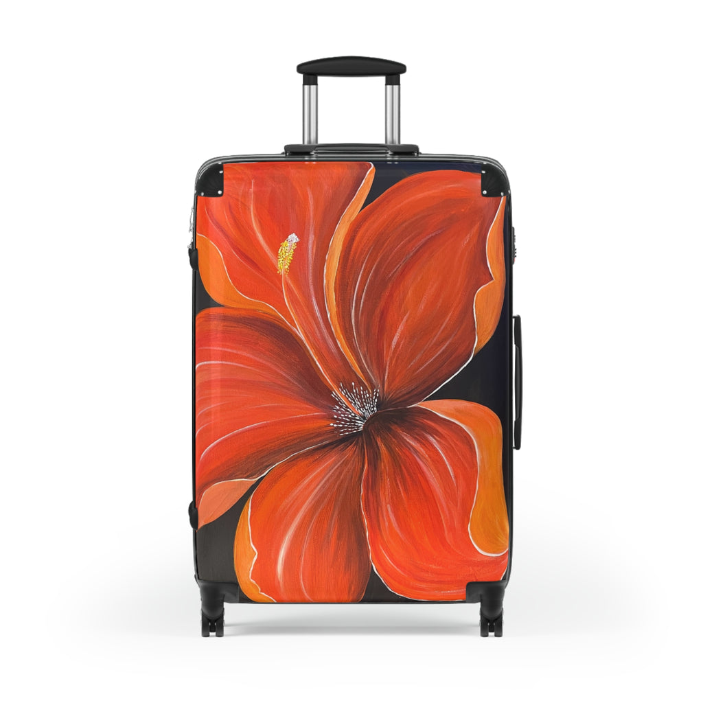 Scarlet Veil Handprinted Colorful Suitcase