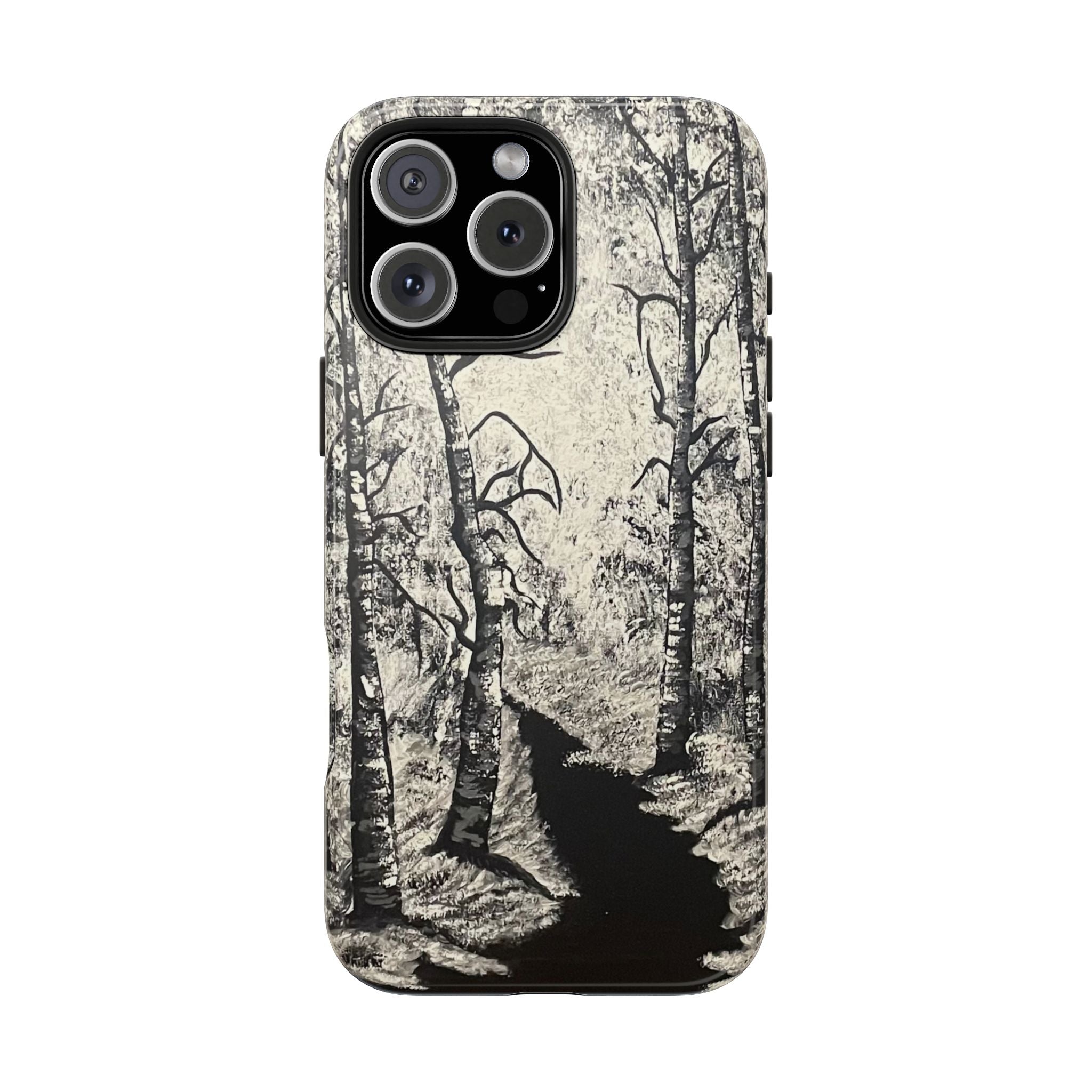 Silver Shadows Phone Case - Hand Painted Unique Designs