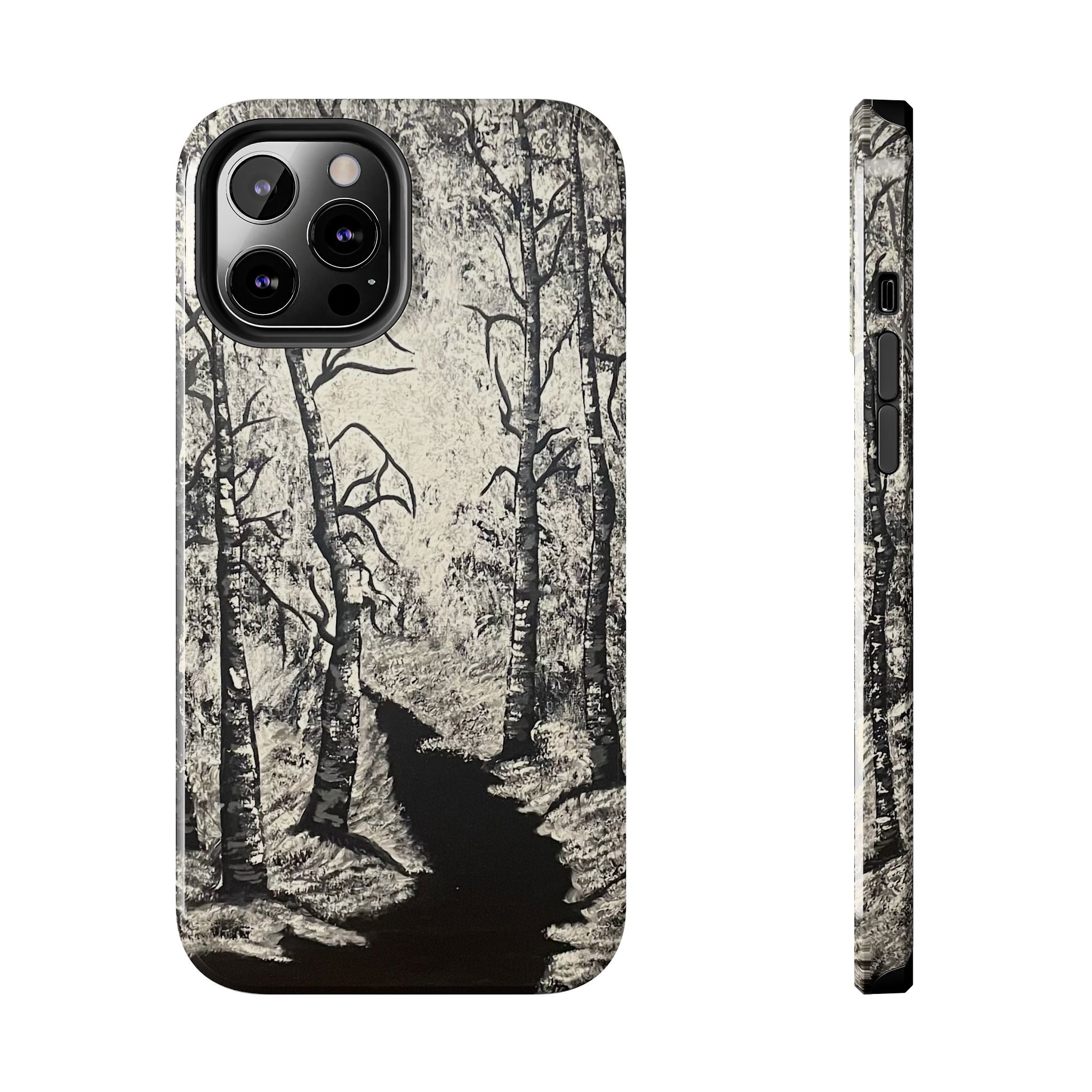 Silver Shadows Phone Case - Hand Painted Unique Designs