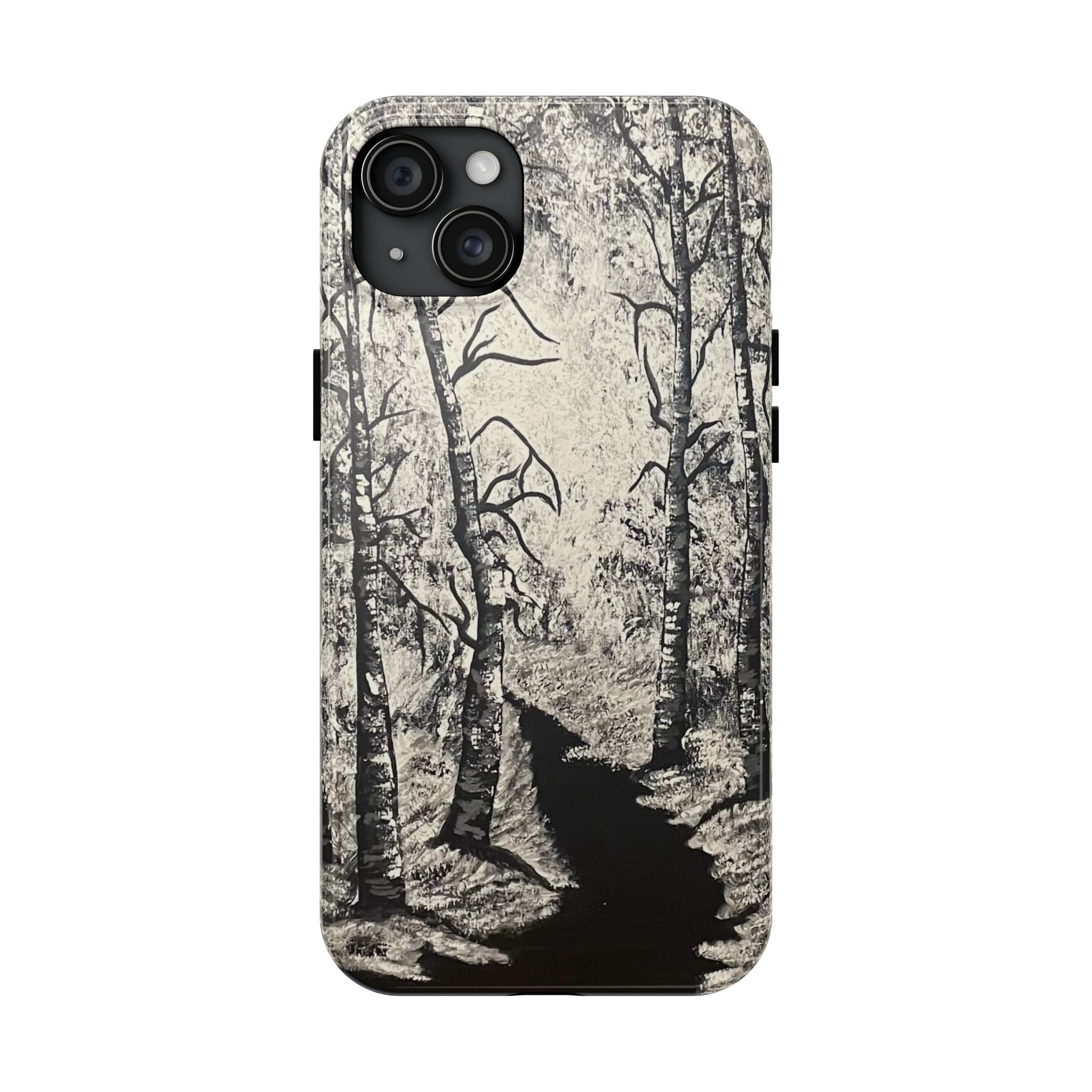 Silver Shadows Phone Case - Hand Painted Unique Designs