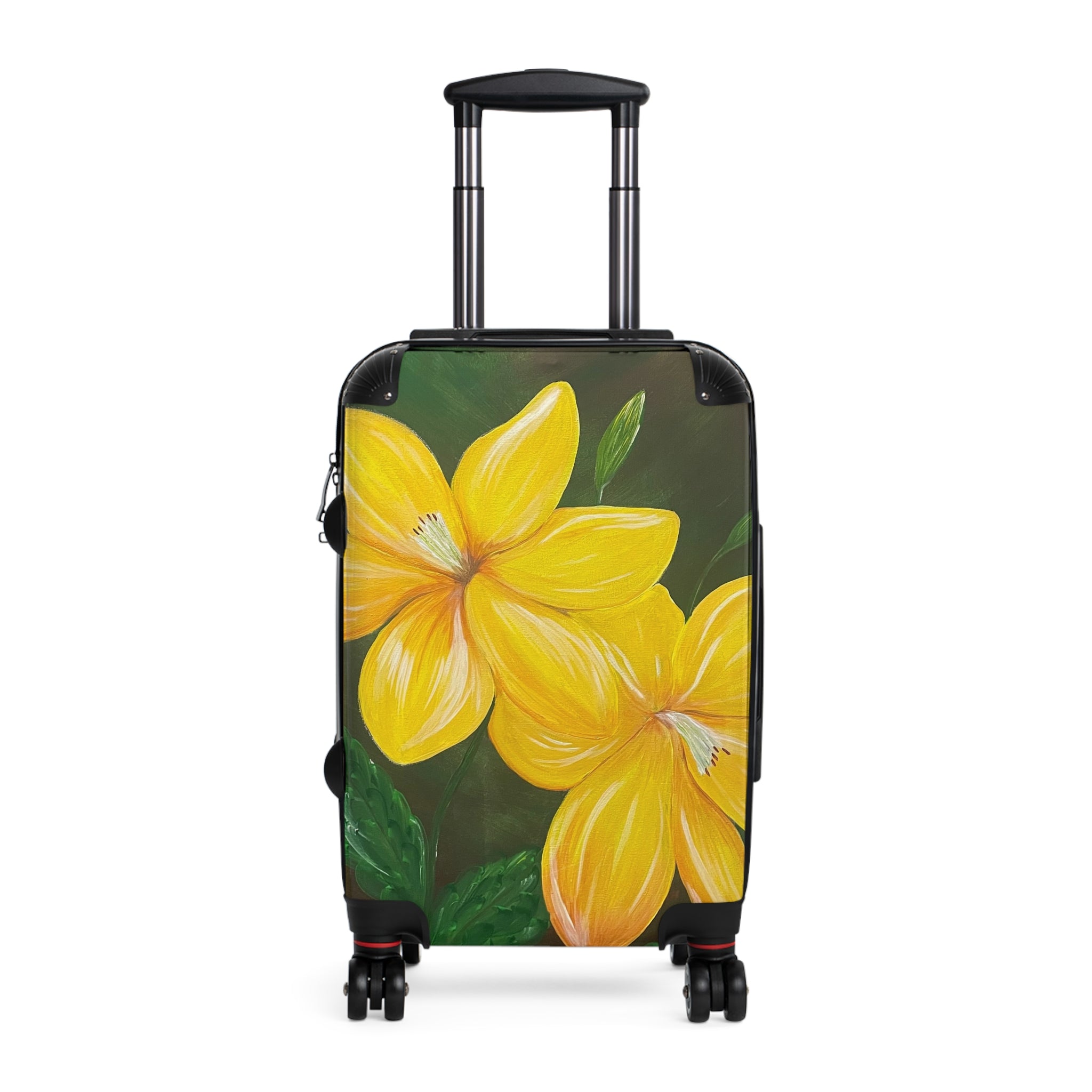 Golden Bloom Handprinted Colorful Suitcase