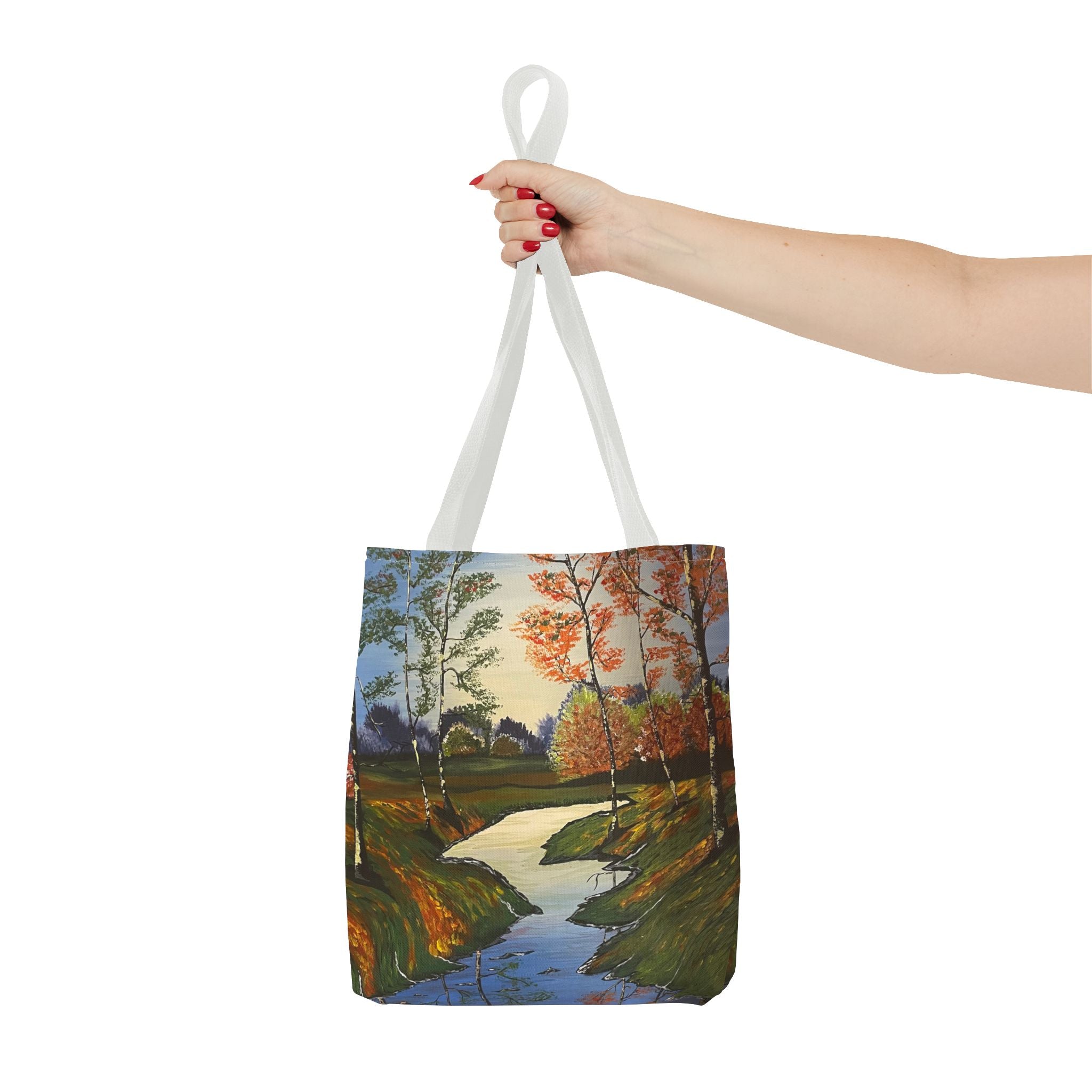 Whispering Birches Hand Painted Tote Bag