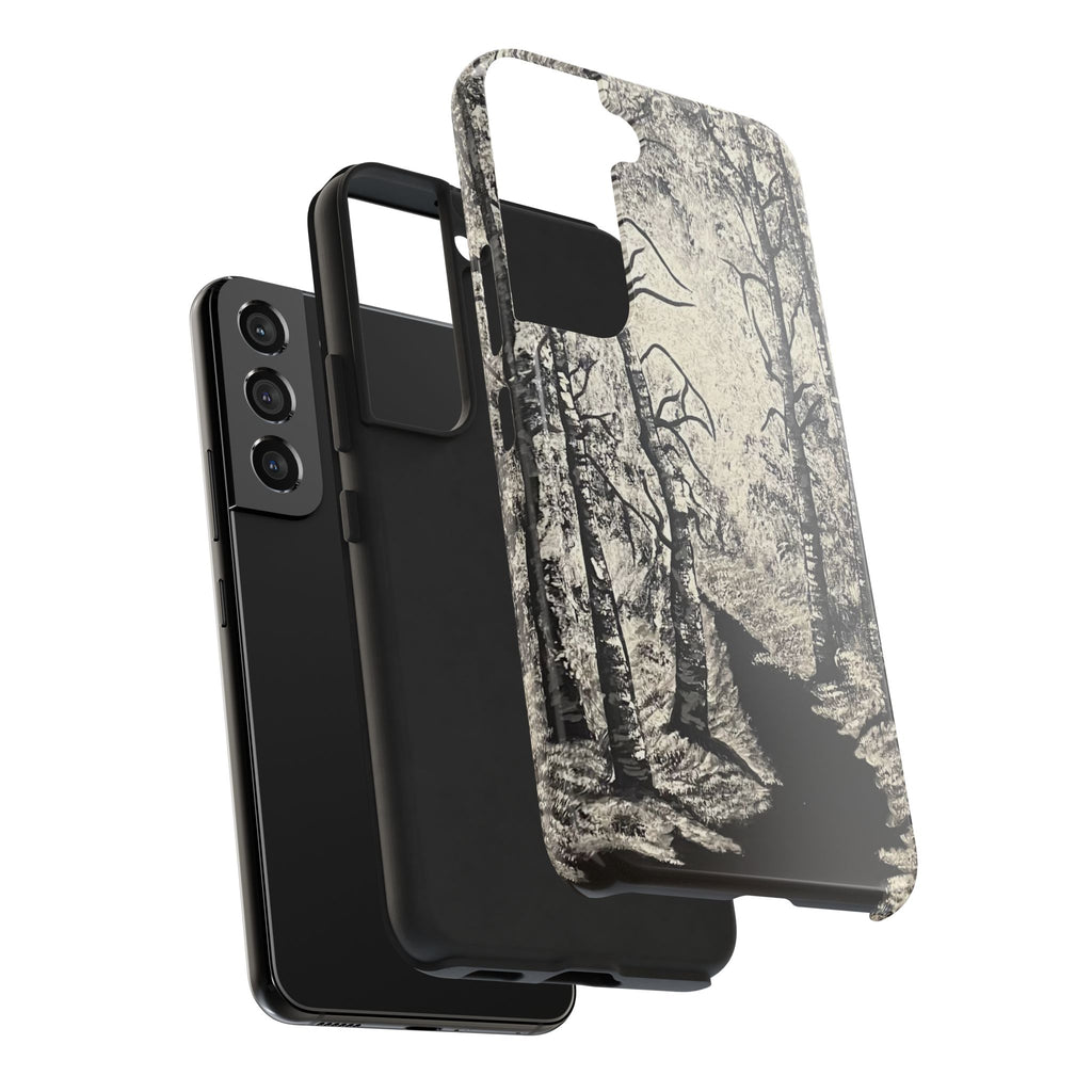 Silver Shadows Phone Case - Hand Painted Unique Designs