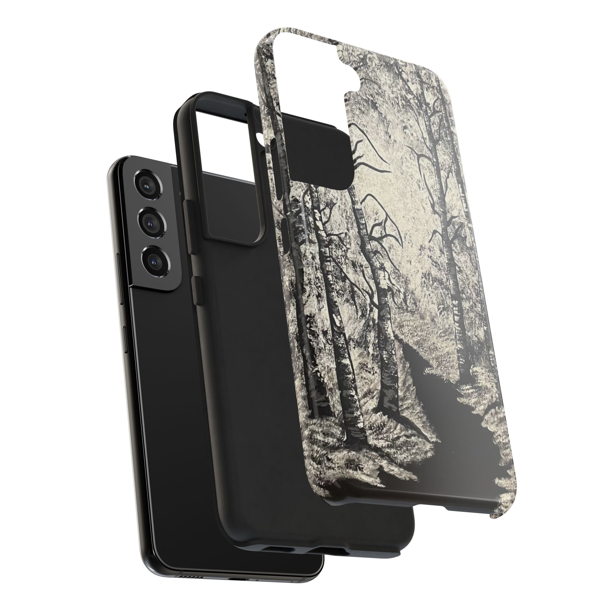 Silver Shadows Phone Case - Hand Painted Unique Designs