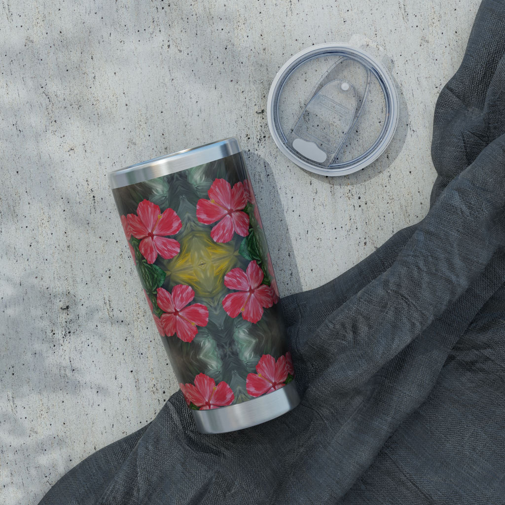 Hibiscus Hues Tumbler | Vagabond 20oz Insulated Drinkware, Summer Travel Mug, Gift for Nature Lovers, Eco-Friendly Hydration
