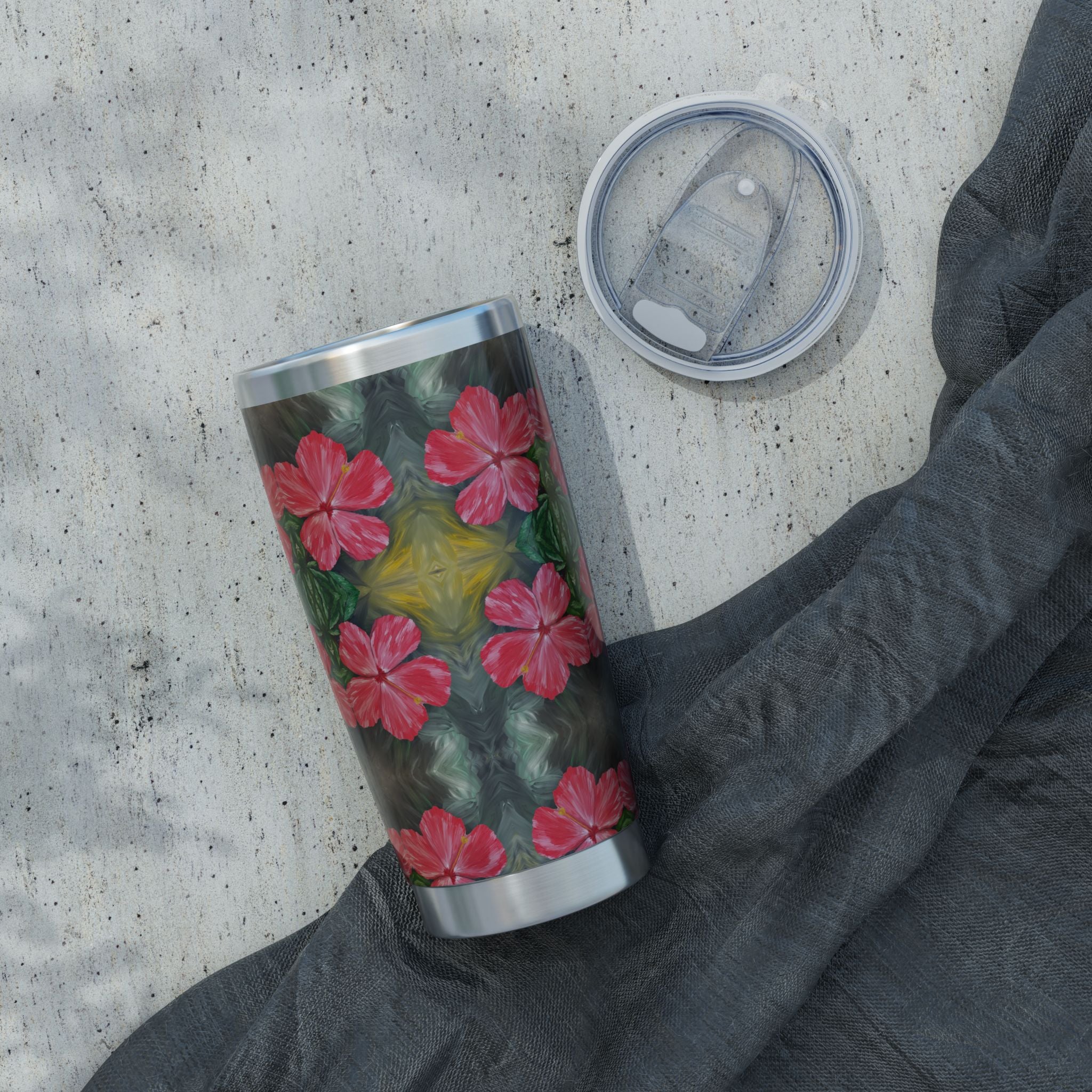 Hibiscus Hues Tumbler | Vagabond 20oz Insulated Drinkware, Summer Travel Mug, Gift for Nature Lovers, Eco-Friendly Hydration