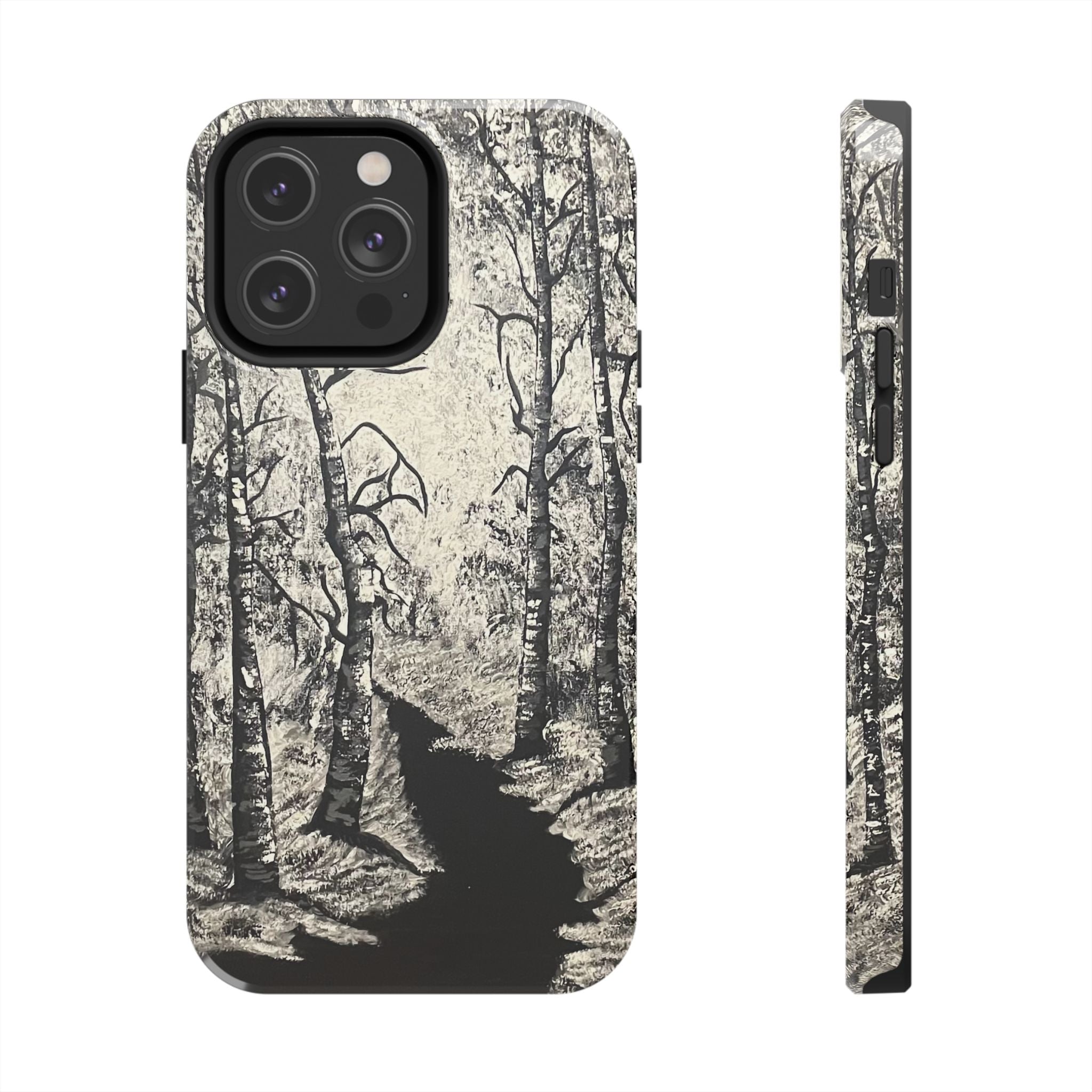 Silver Shadows Phone Case - Hand Painted Unique Designs