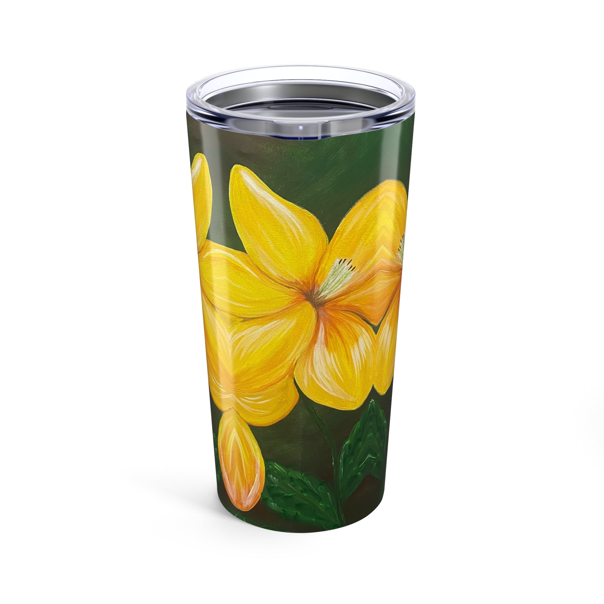 Golden Bloom 20oz Artistic Tumbler Perfect Hand Painted Gift