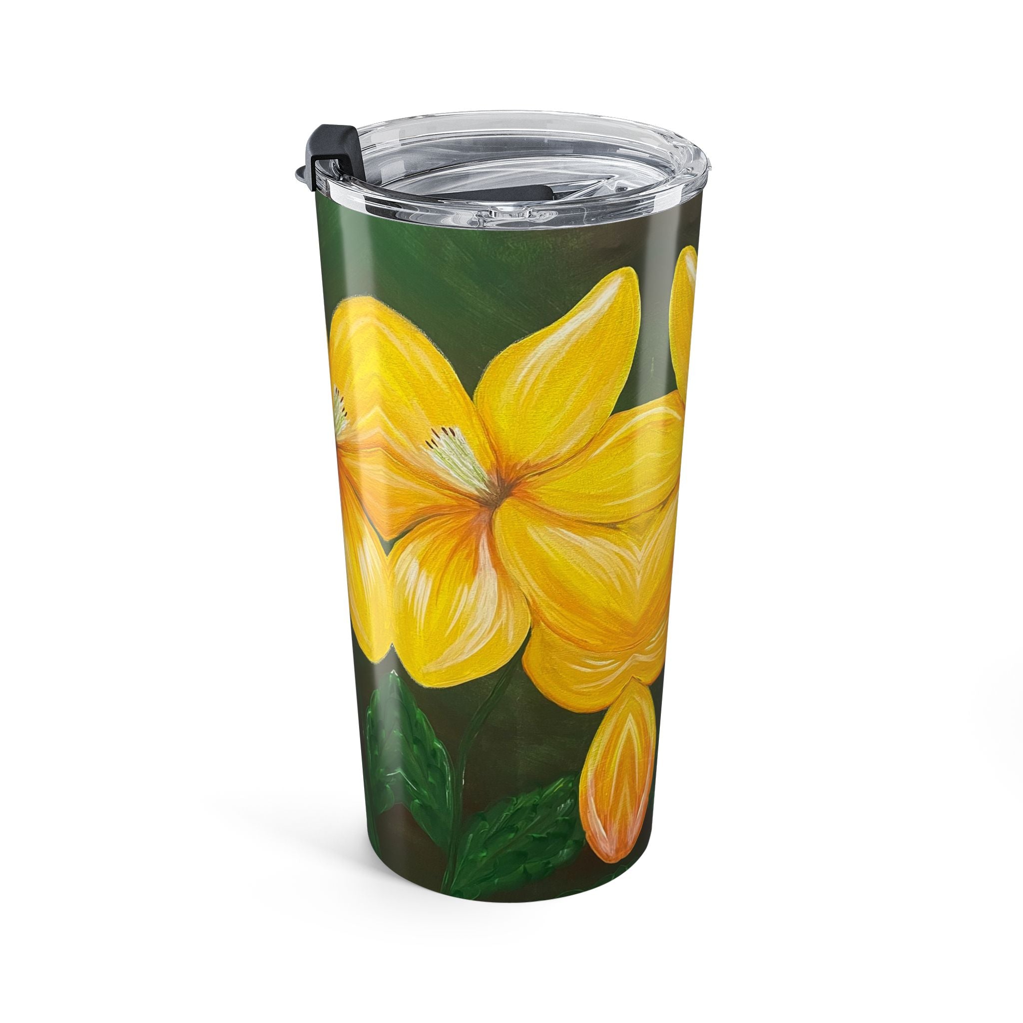 Golden Bloom 20oz Artistic Tumbler Perfect Hand Painted Gift