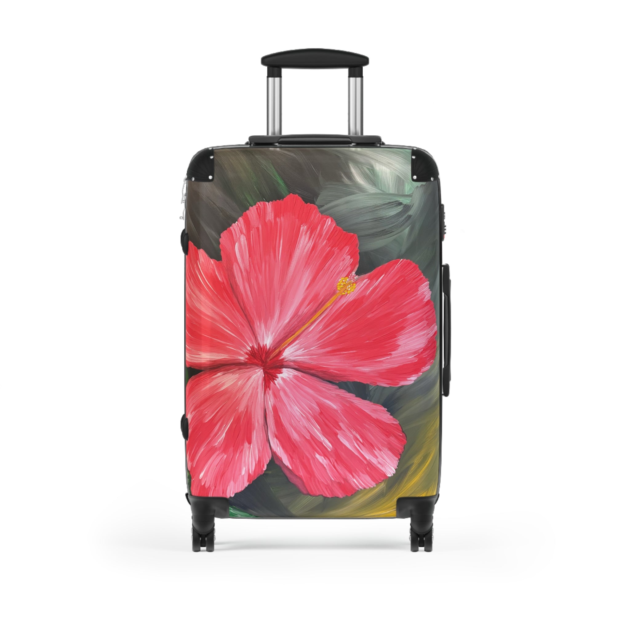 Hibiscus Hues Handprinted Colorful Suitcase