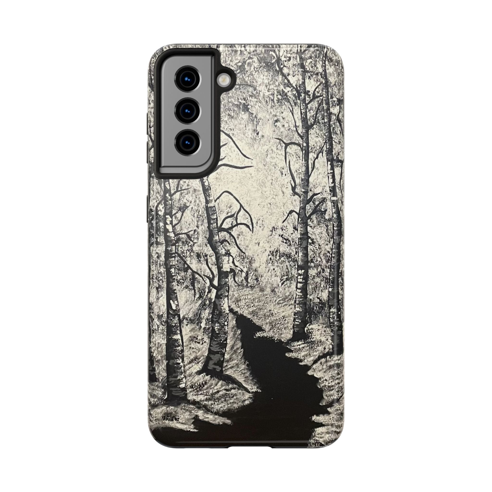 Silver Shadows Phone Case - Hand Painted Unique Designs