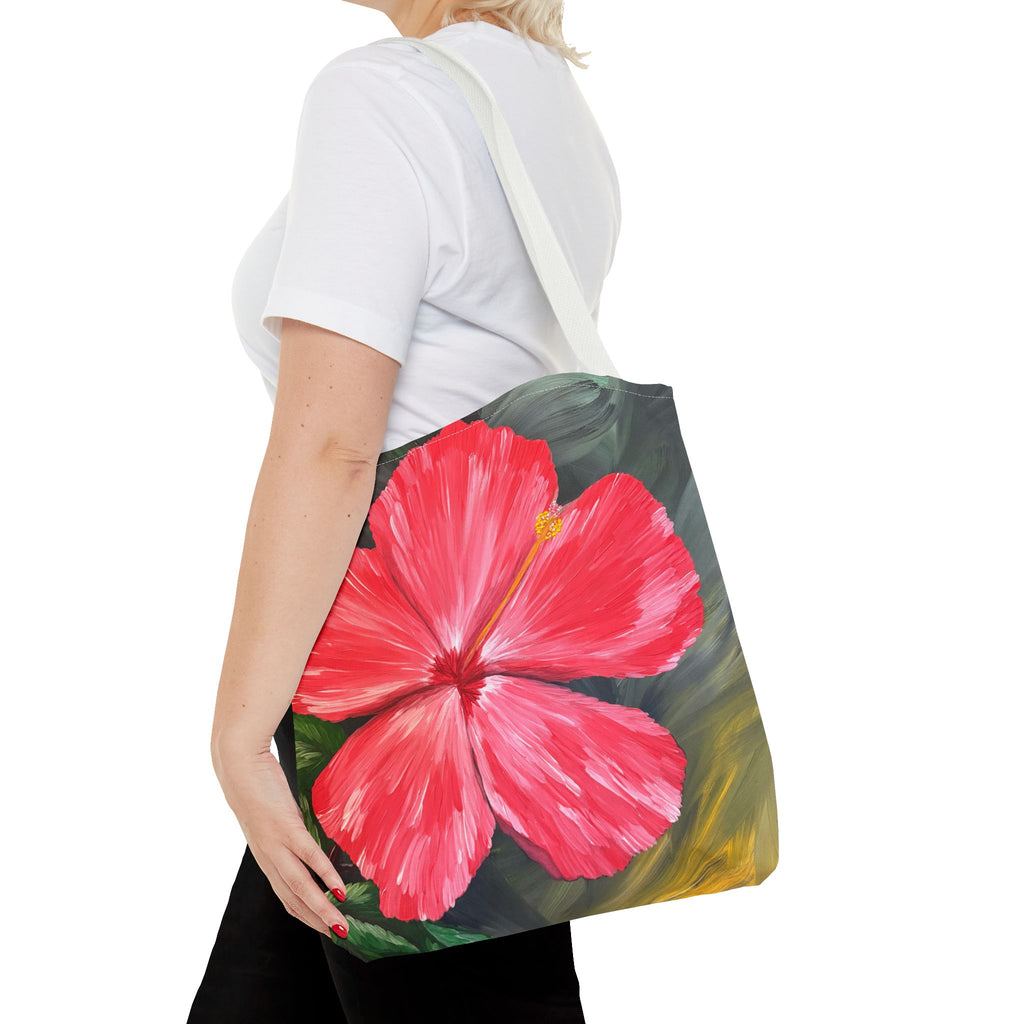 Hibiscus Hues Hand Painted Tote Bag