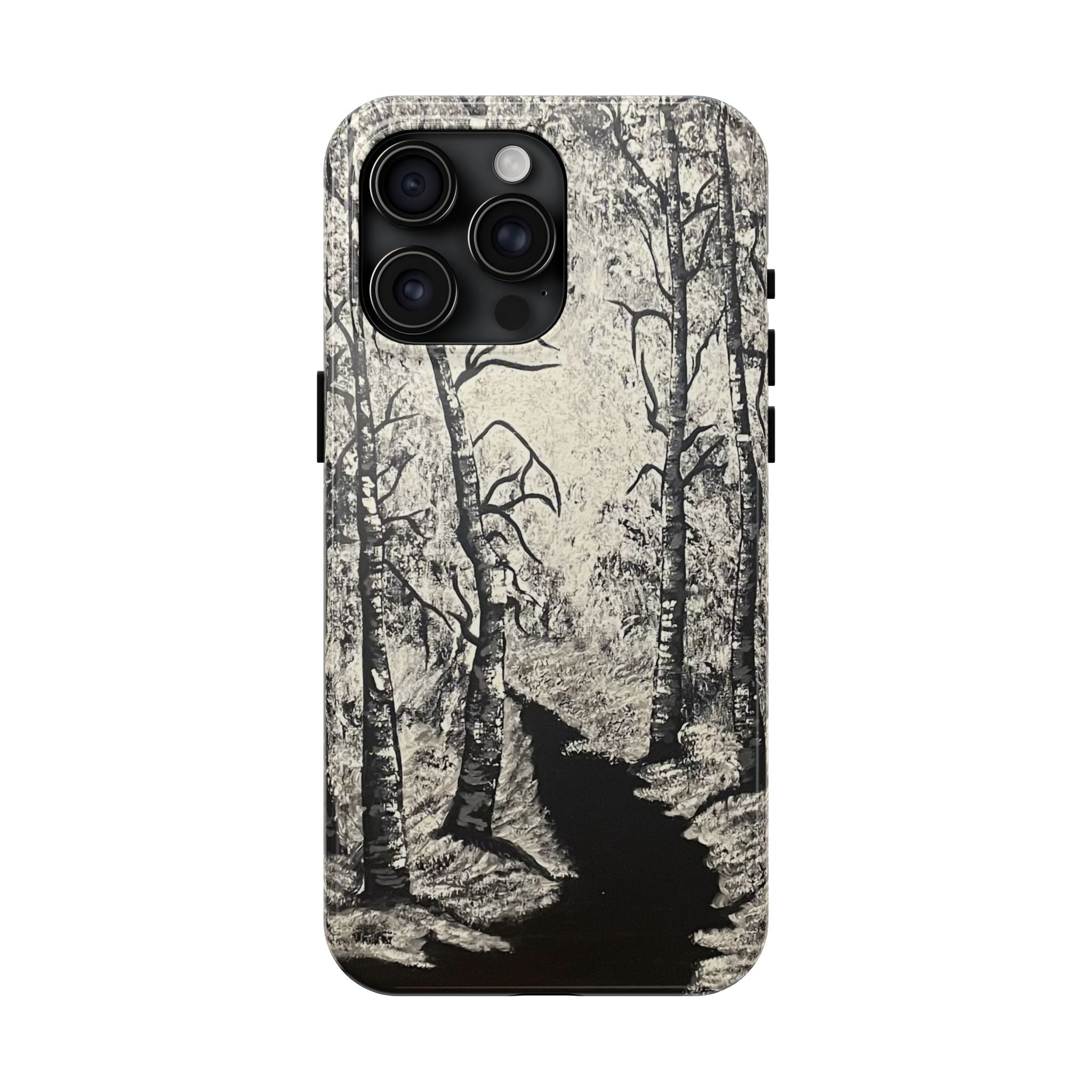 Silver Shadows Phone Case - Hand Painted Unique Designs