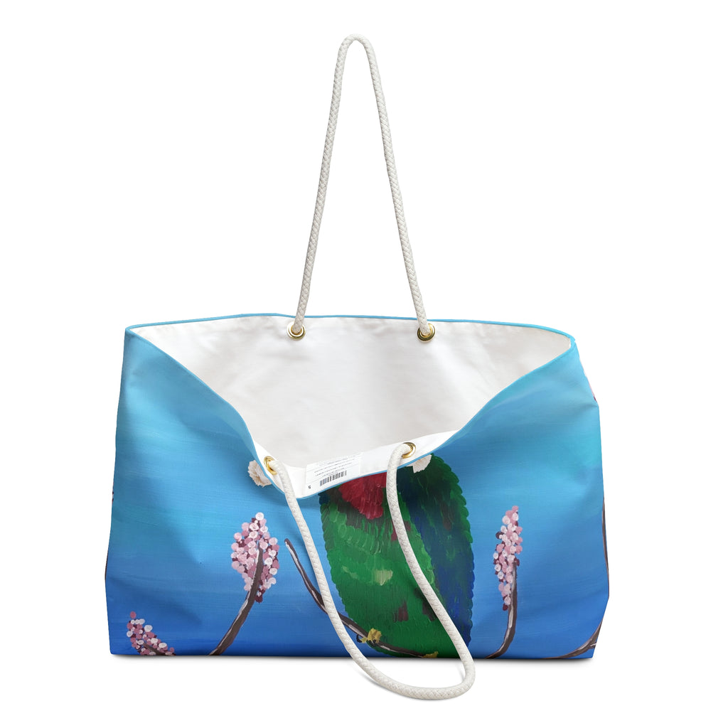 Abaco Parrot Tote Bag with Hand Painted Designs