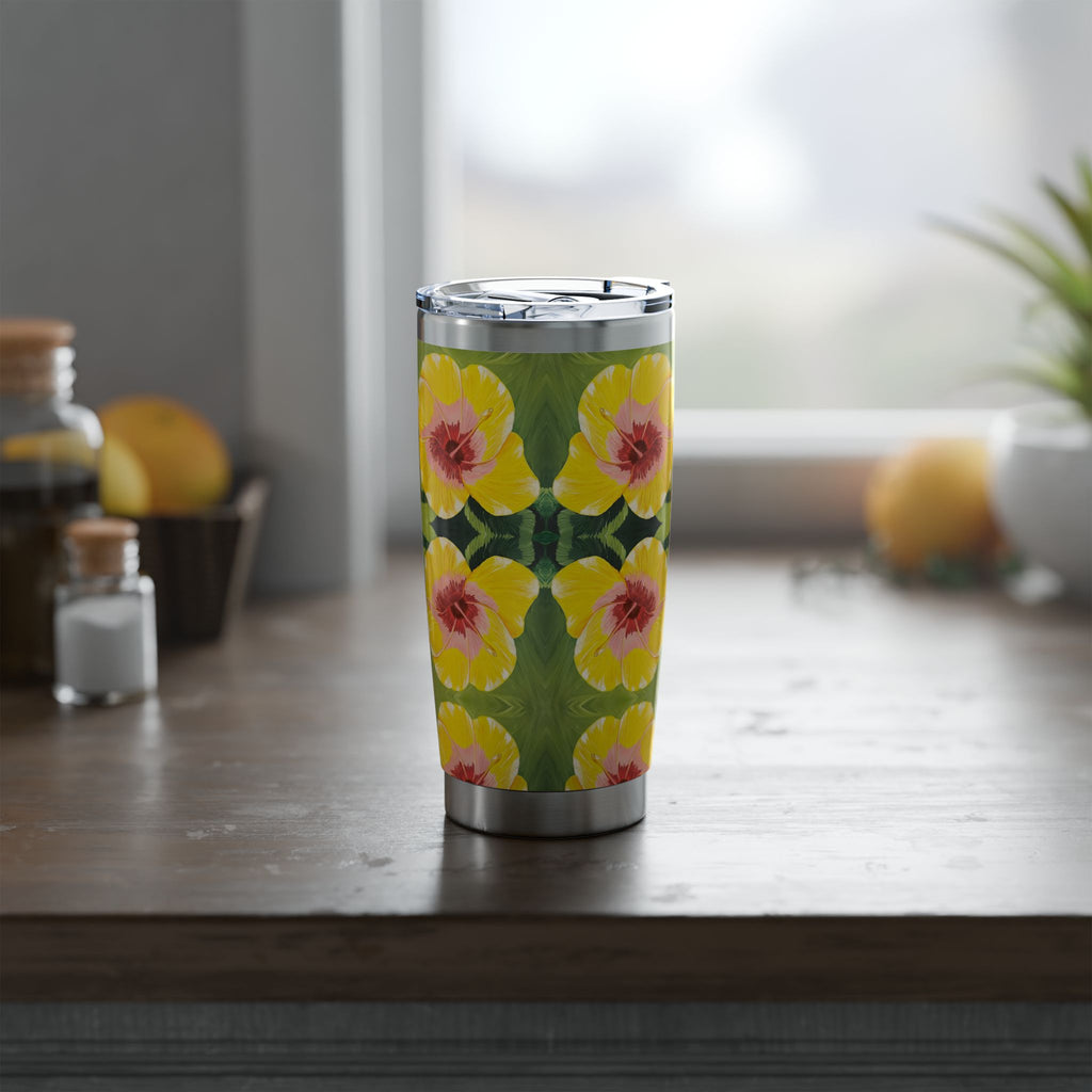 Blushing Sunrise Bloom Tumbler | Vagabond 20oz Insulated Drinkware, Summer Travel Mug, Gift for Nature Lovers, Eco-Friendly Hydration