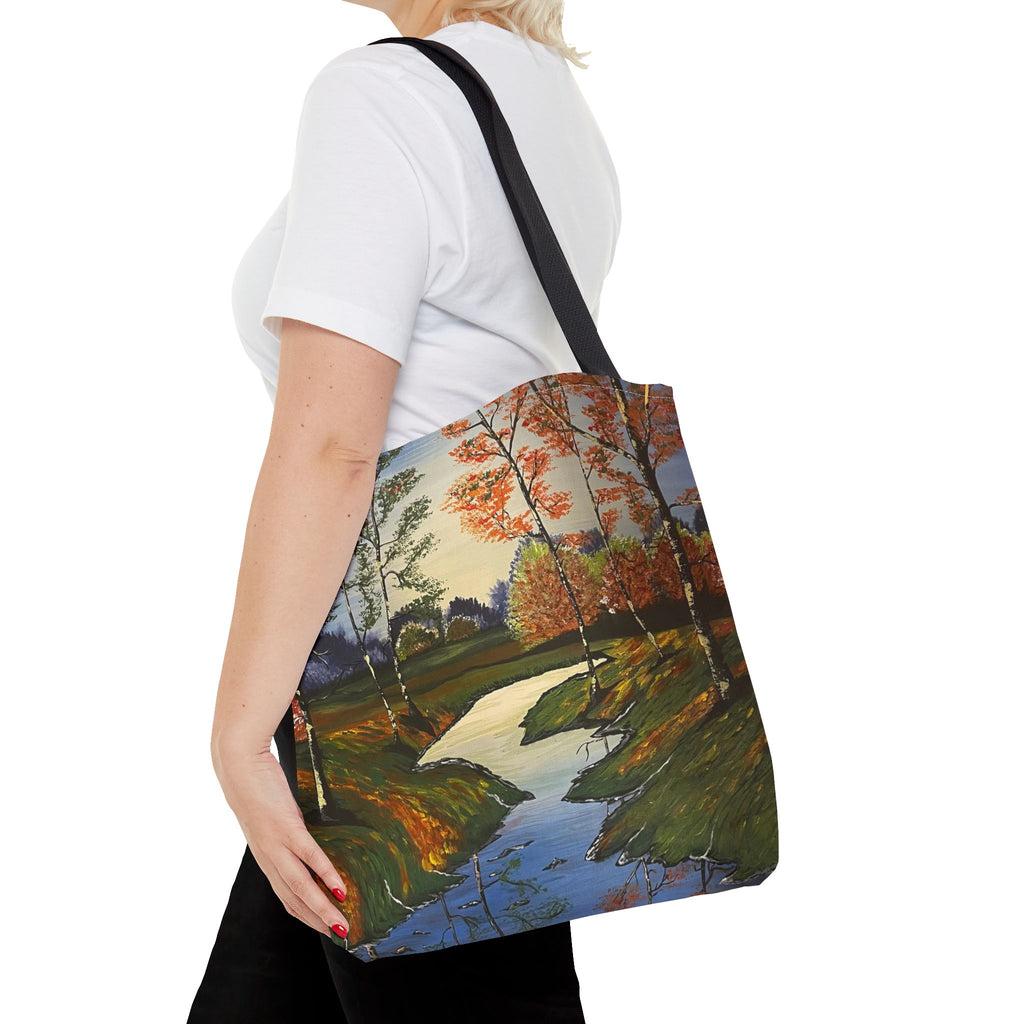 Whispering Birches Hand Painted Tote Bag