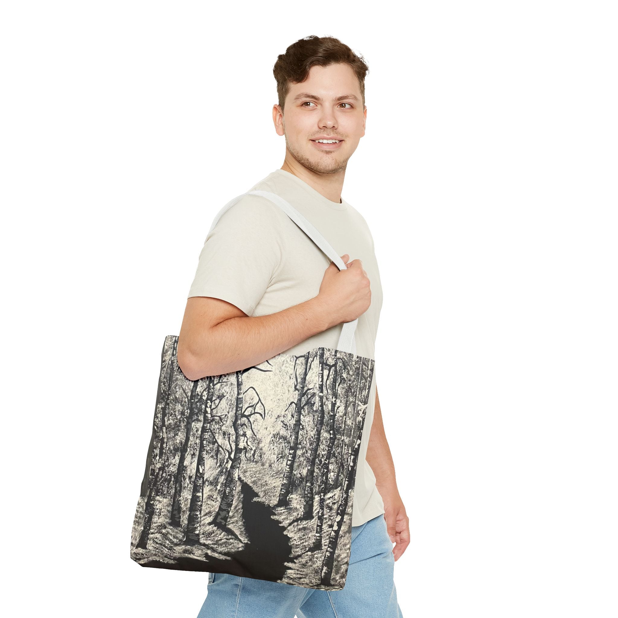 Silver Shadows Hand Painted Tote Bag