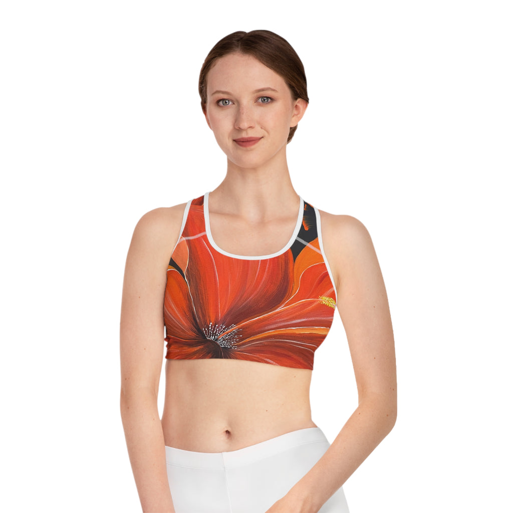Scarlet Veil Sports Bra, Activewear for Yoga, Workout Gear, Gift for Fitness Lovers, Exercise Top, Beachwear